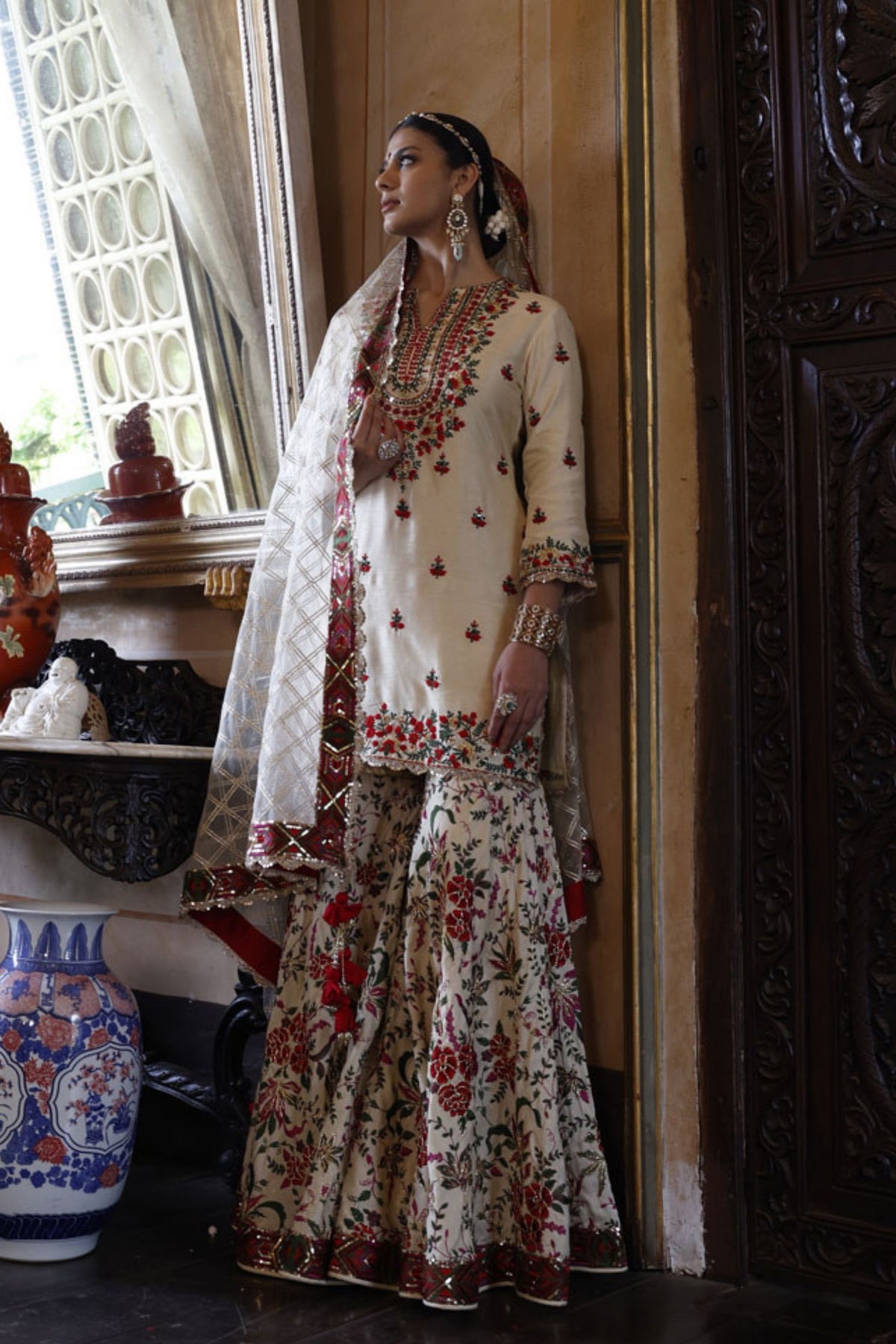 Ivory Kurta, Sharara and Dupatta