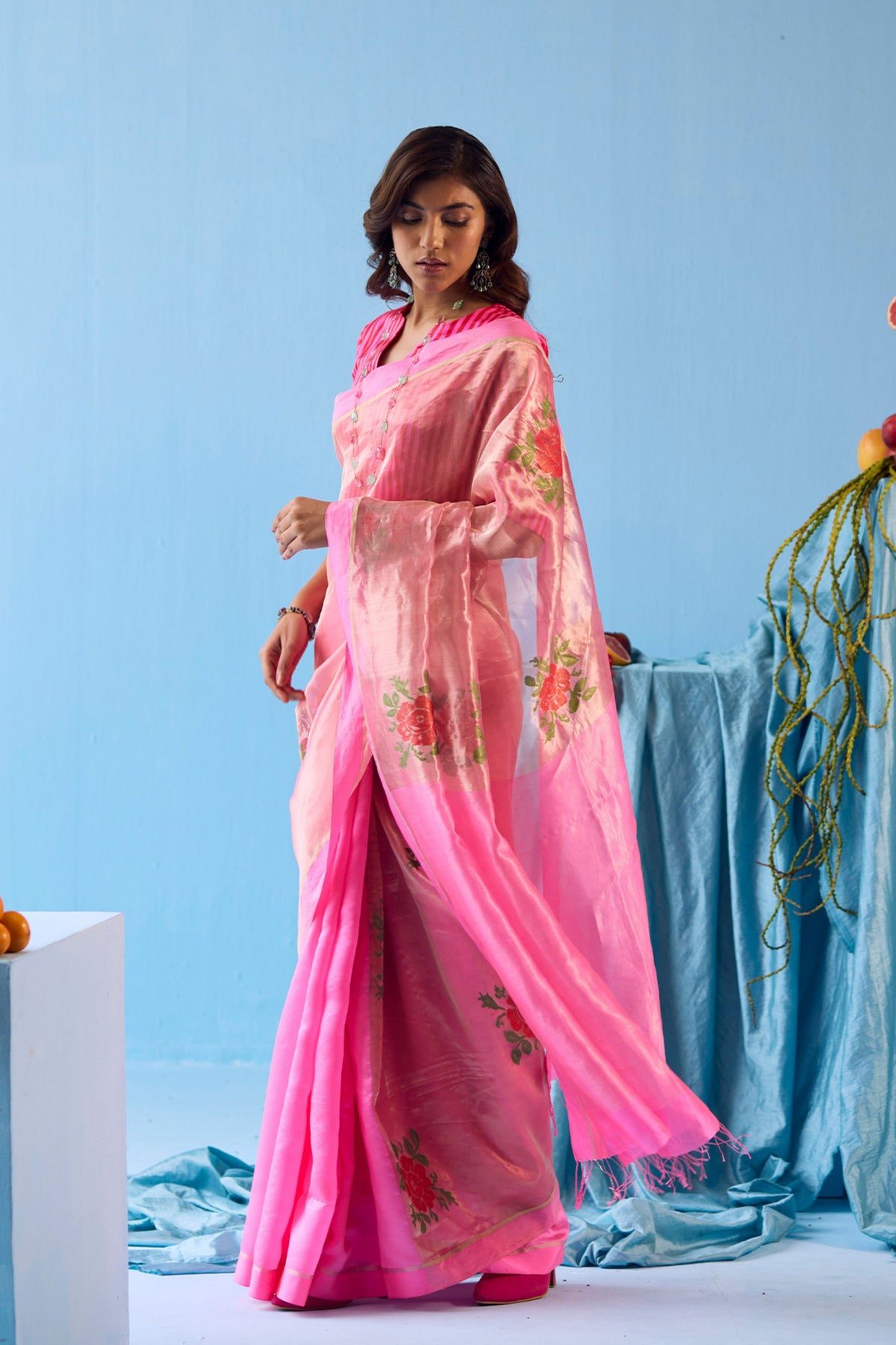 Vivacious Fuchsia Jamdani Saree