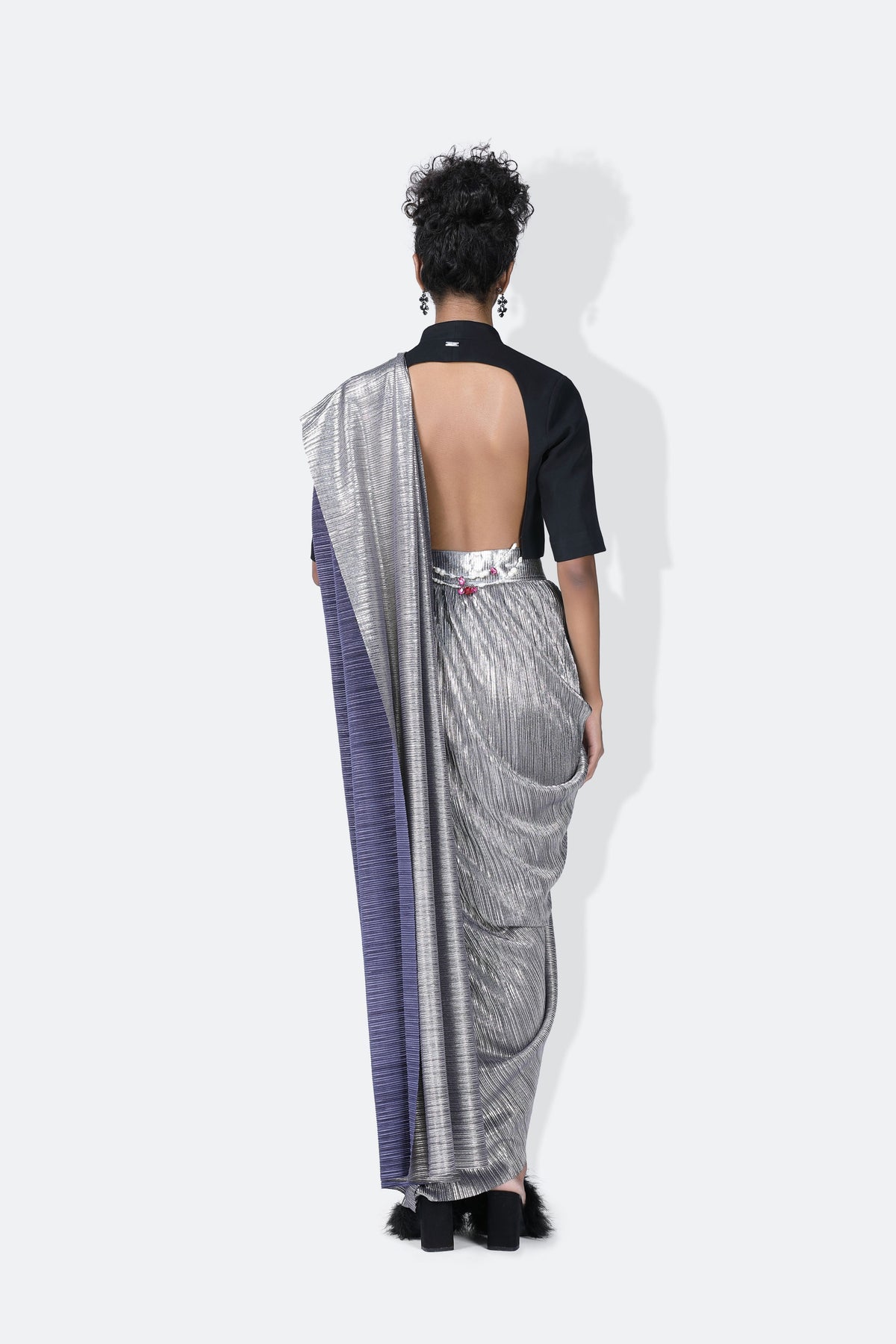 Metallic 2.0 Berry Blue Sari