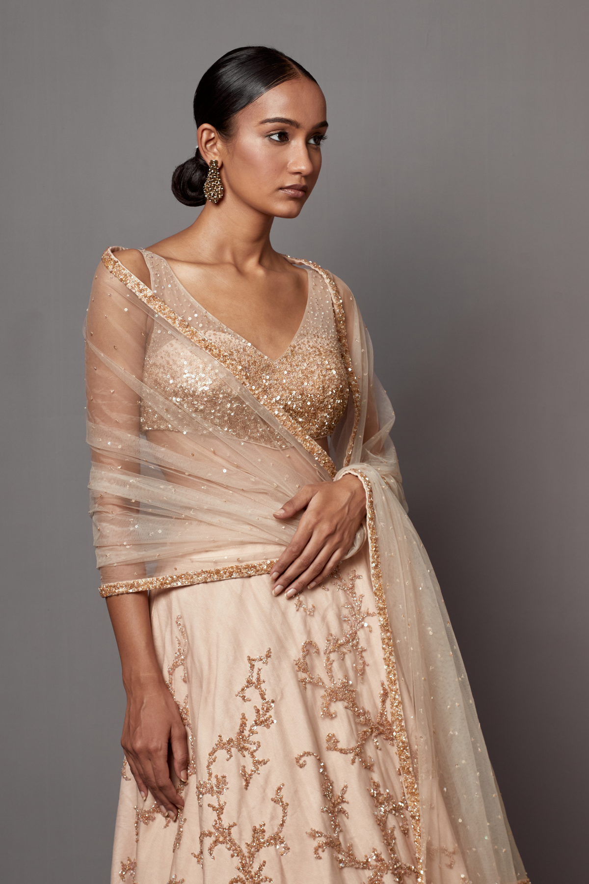 Beige Lehenga Set