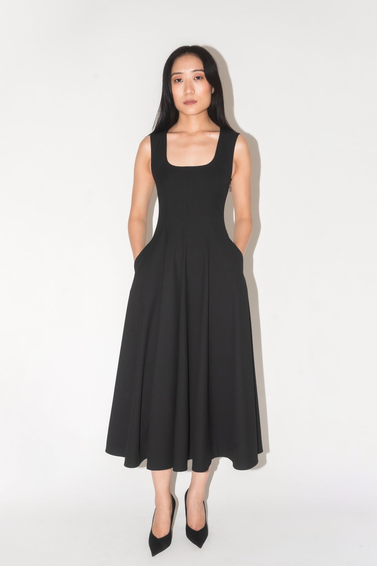 Scooped Panel Raven Dress