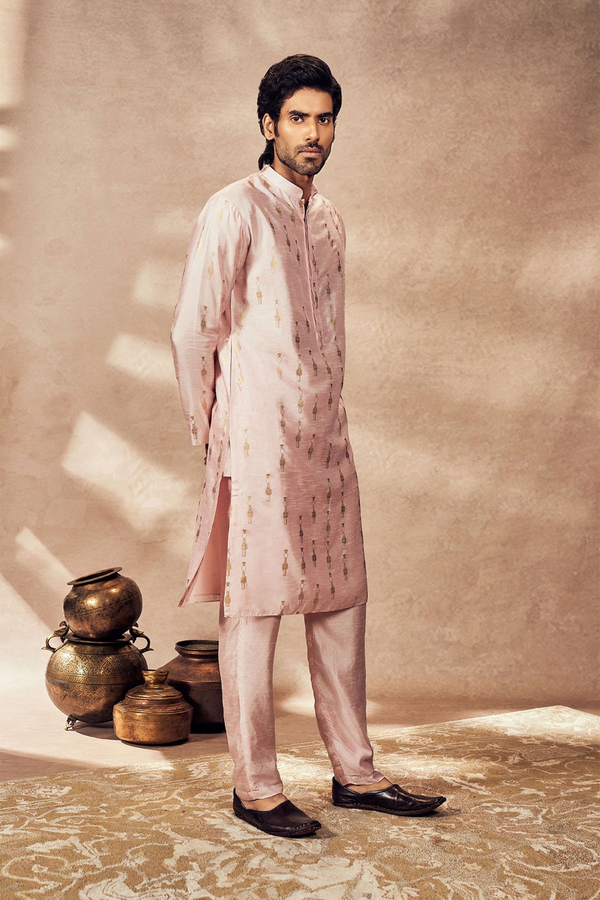 Pink Tribal Pillar Kurta Set