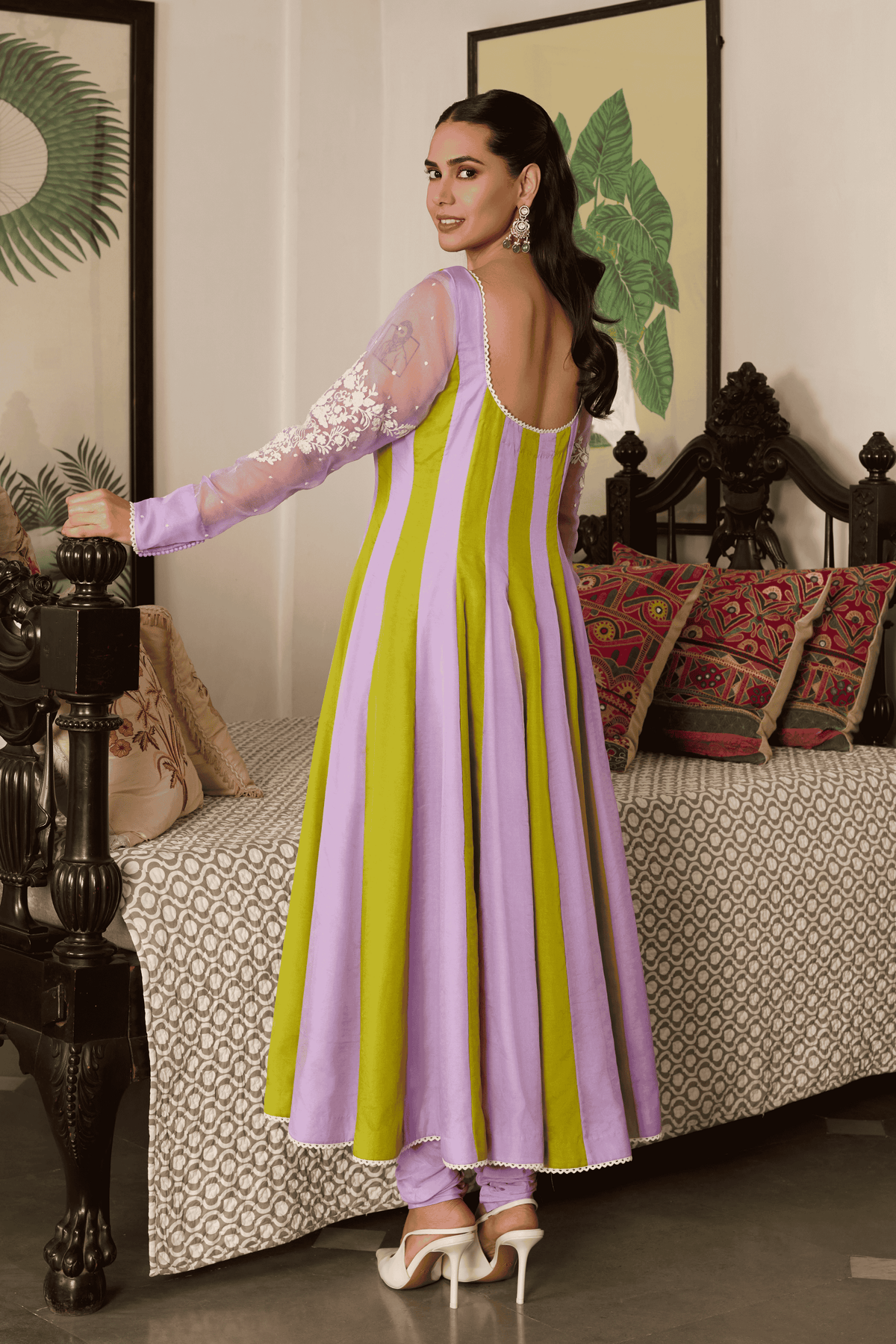 Lavendar Anarkali Set