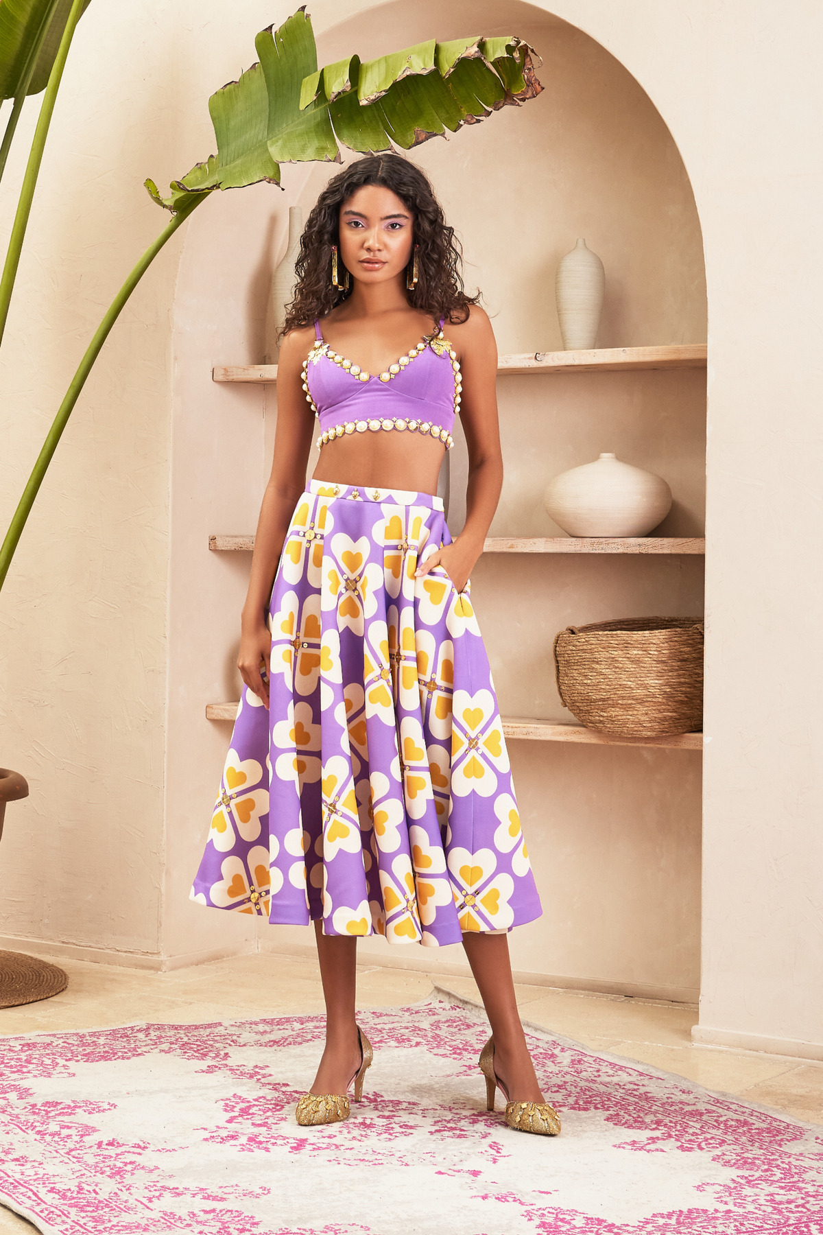 Evelyn Lilac Skirt &amp; Top Set