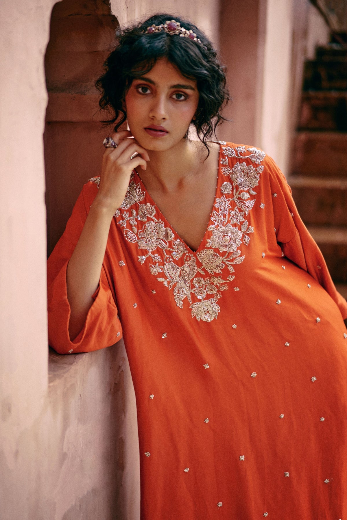 A Burnt Orange Kurta Set