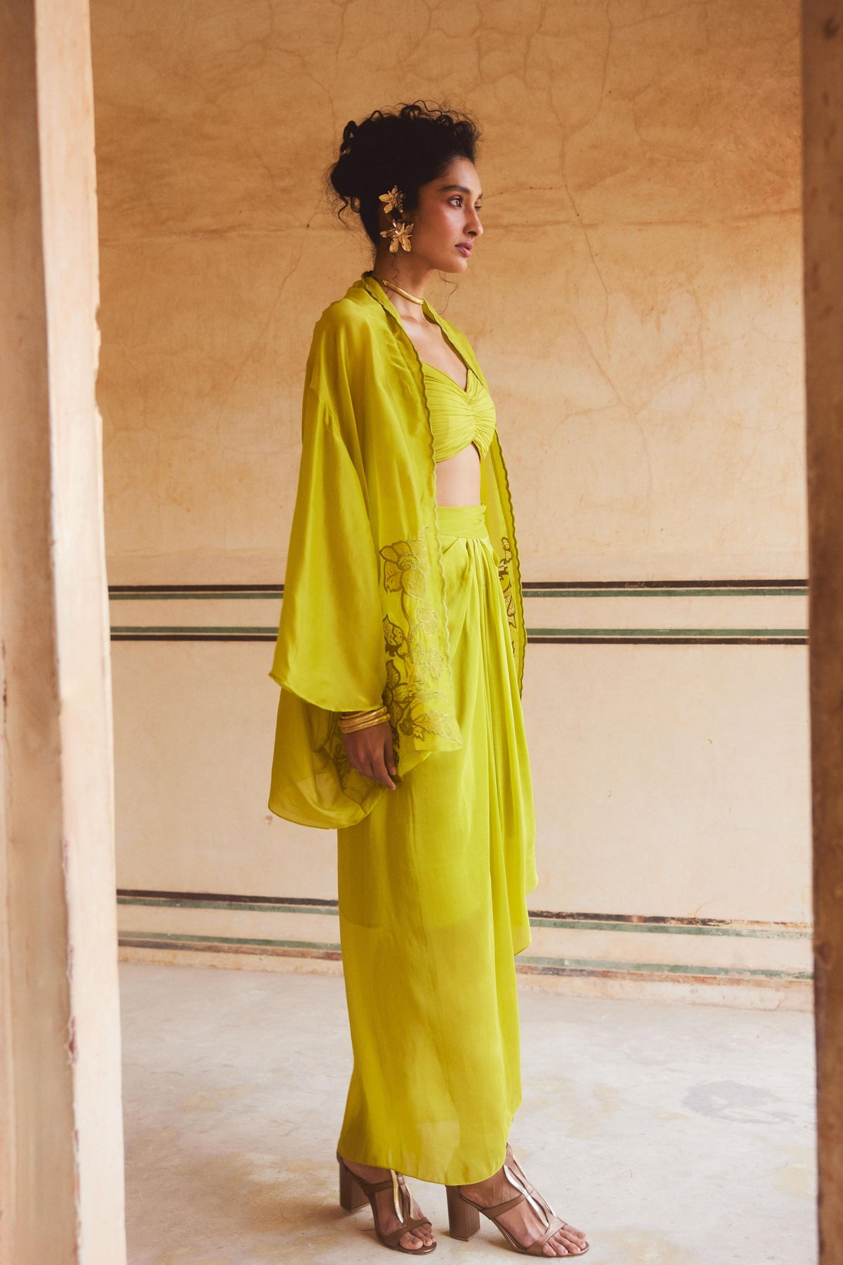 Breezy Lemon Yellow Cape Set