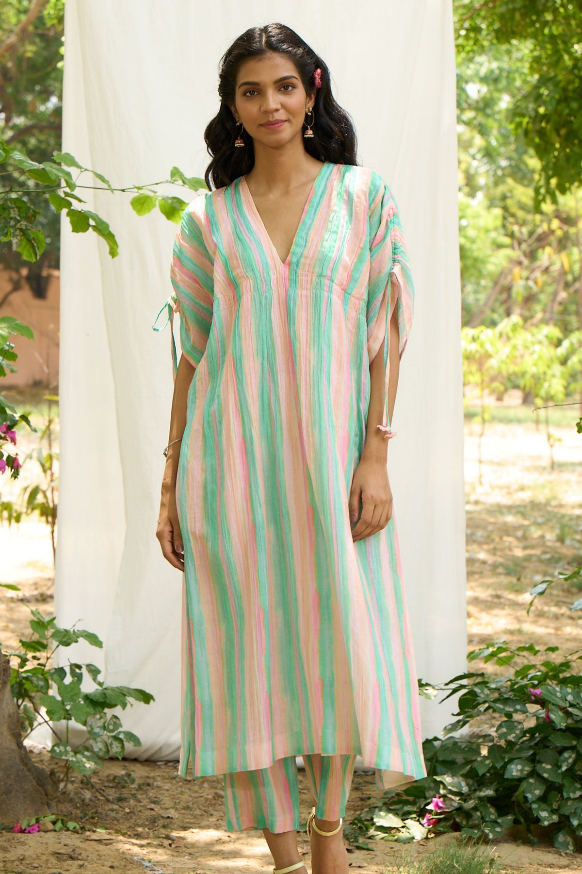 Kaftan Look Stripe Kurta Set