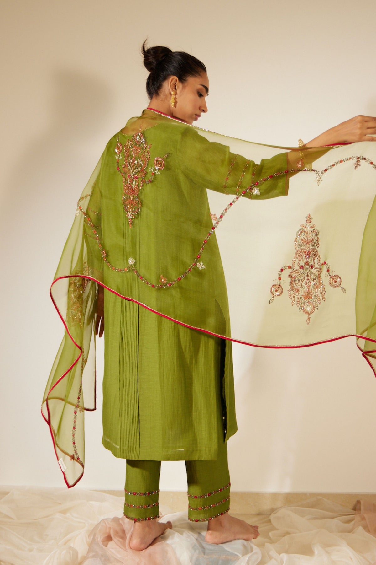 Green Dhuleti Kurta