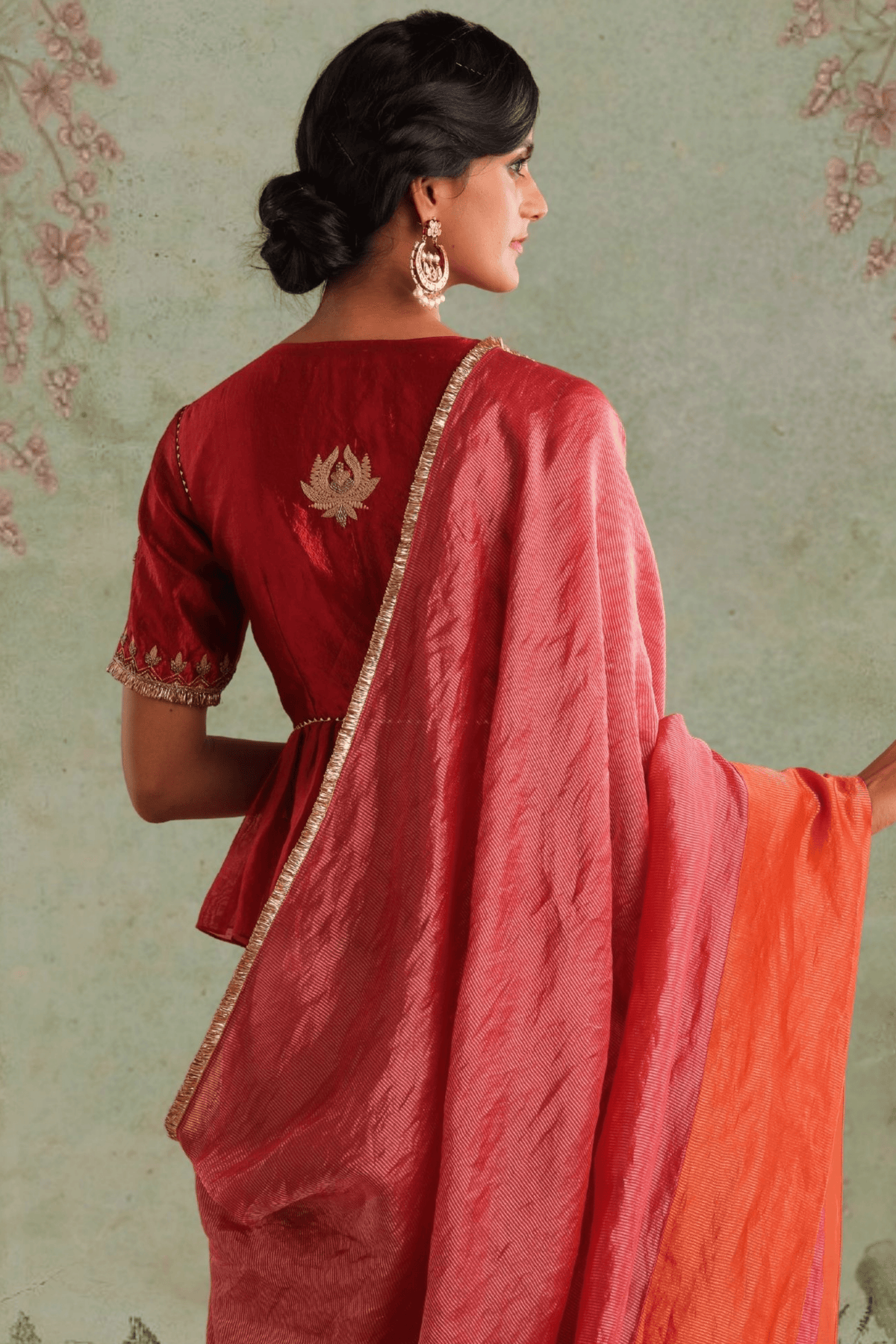 Saree With Matka Yoke Silk Choli