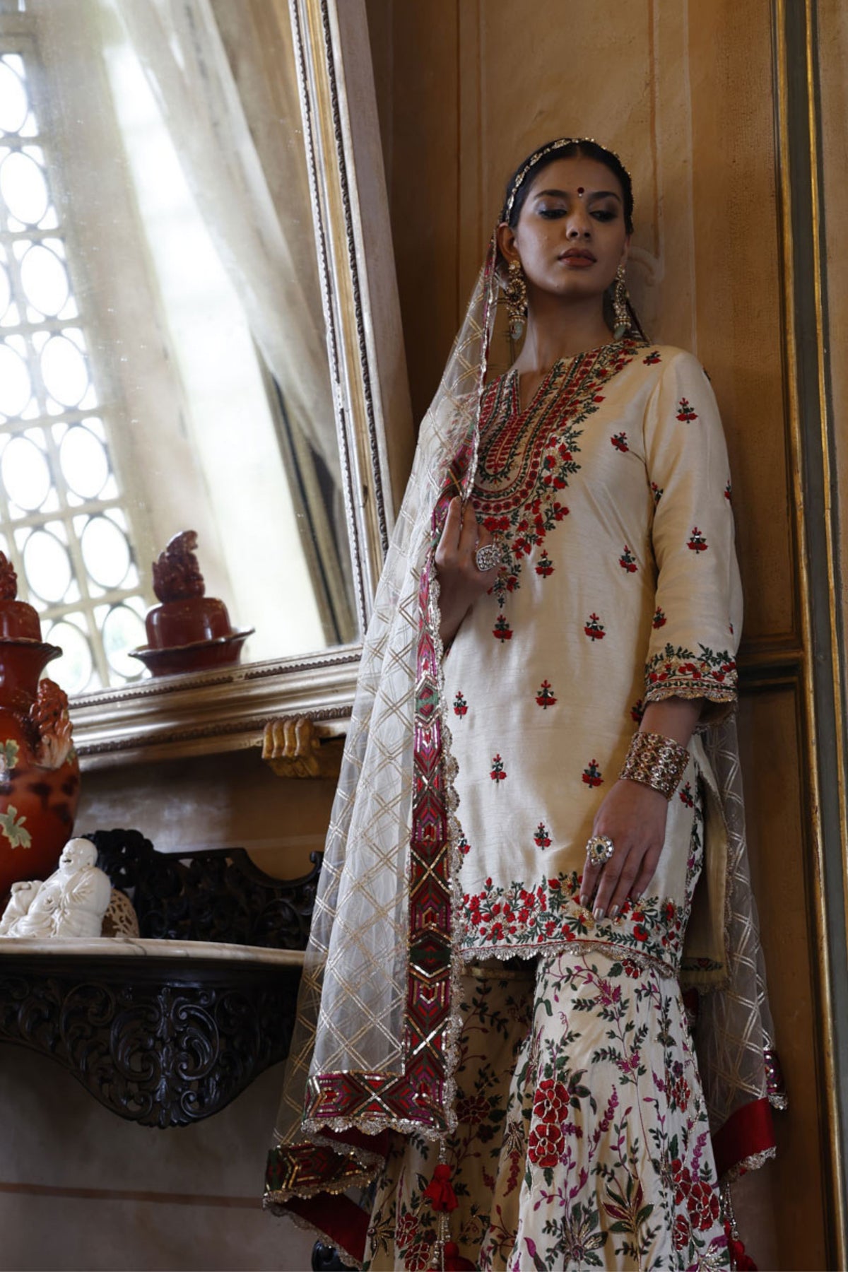 Ivory Kurta, Sharara and Dupatta