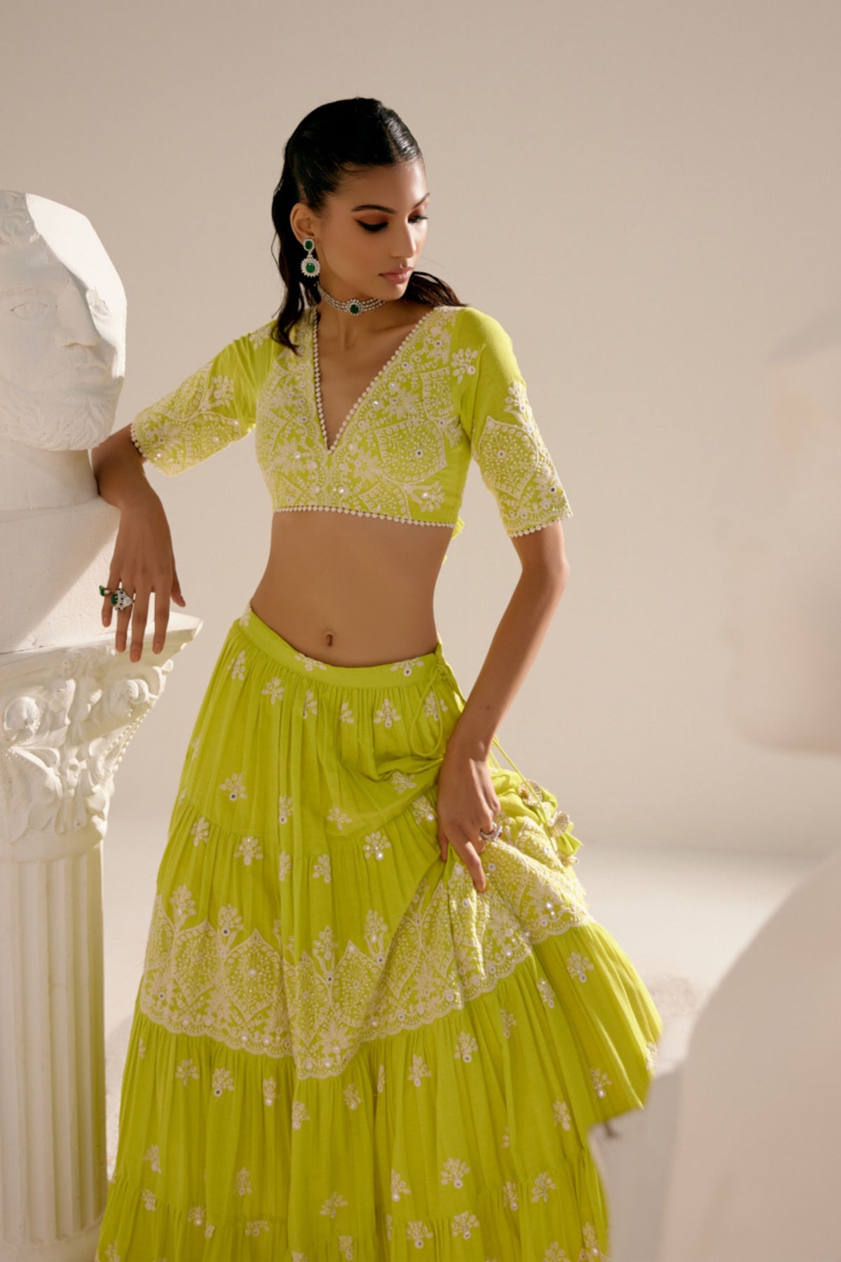 Neon Green Ambi Lehenga Set