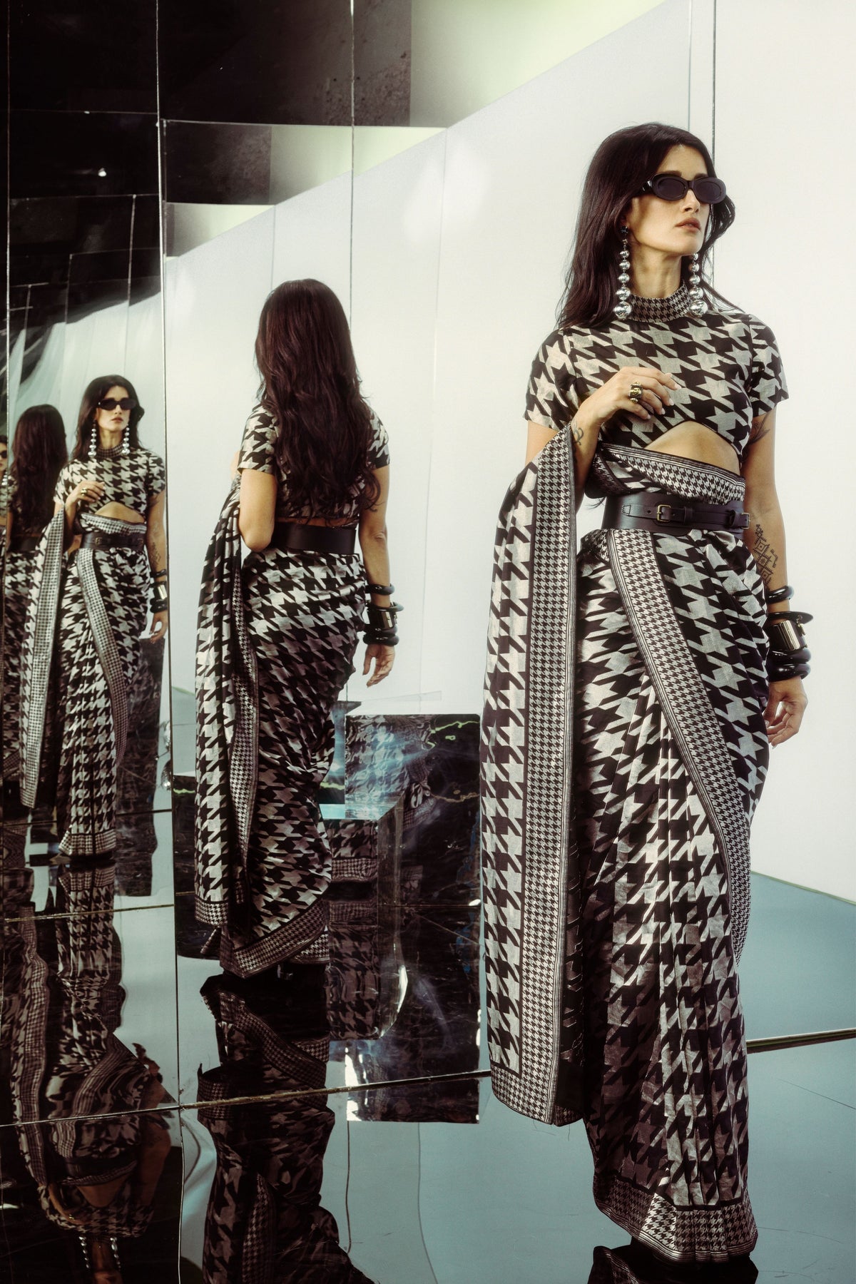 Black and Silver Gerum Saree