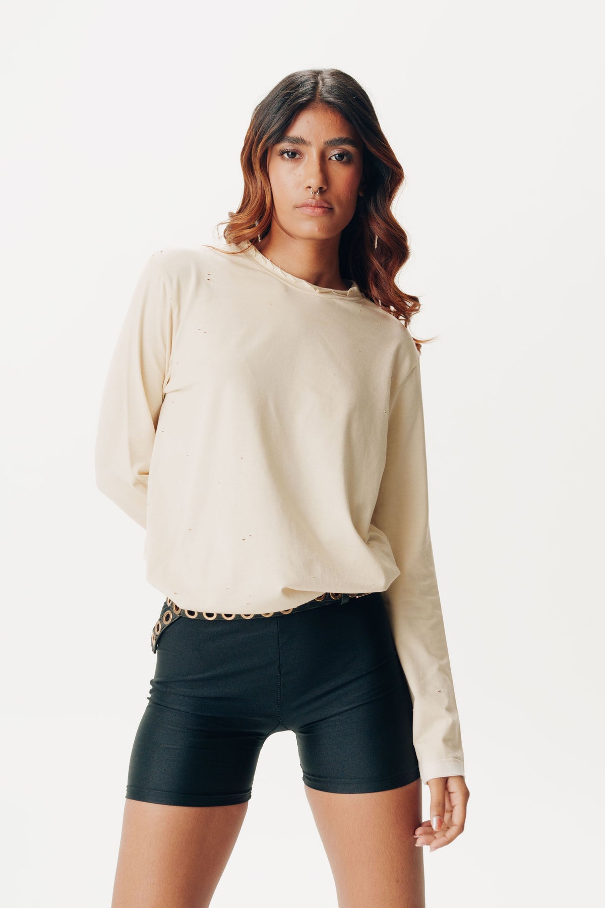 Full Sleeve Beige T Shirt