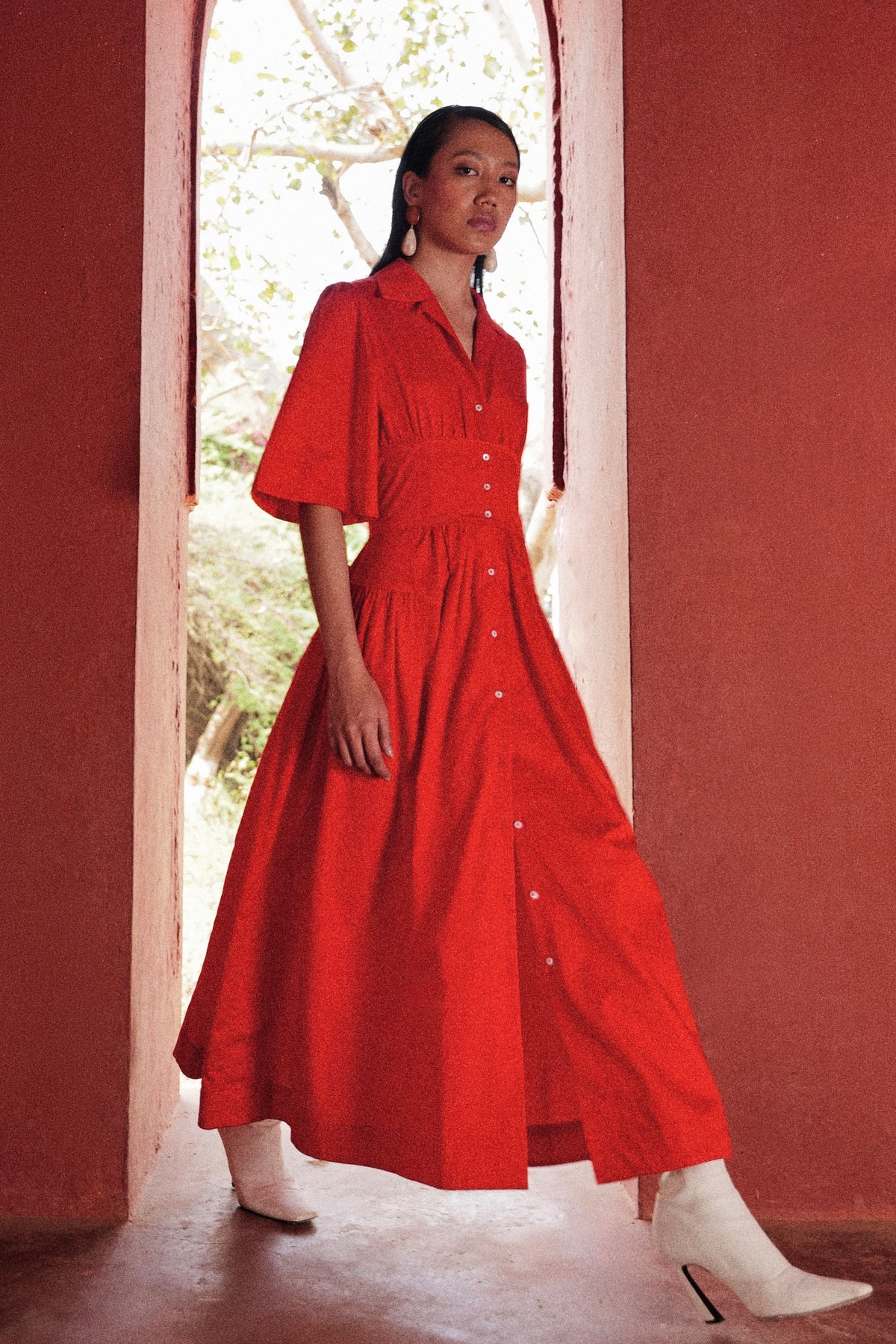 Osaka Dress in Sunny Red