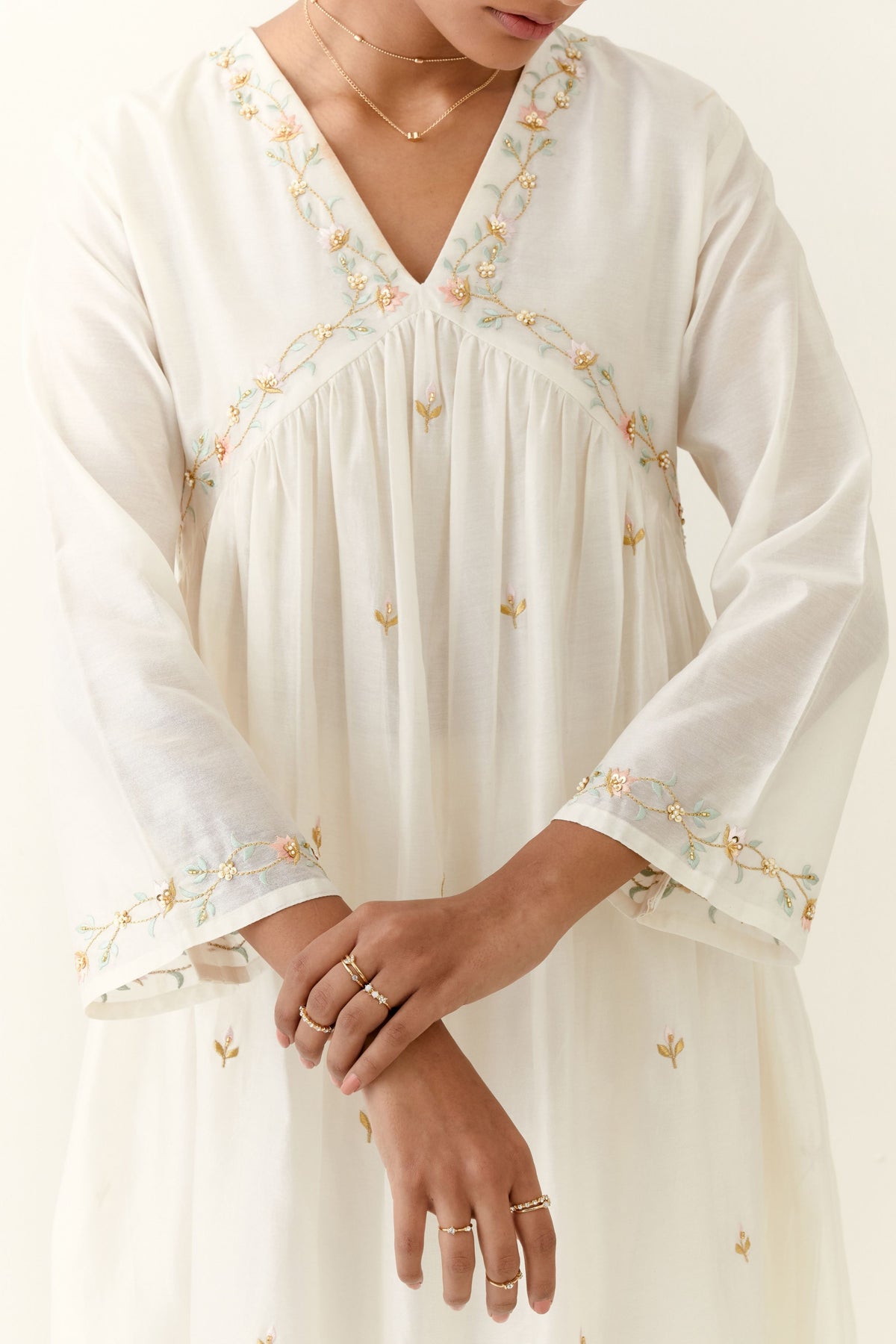 Off White Silk Chanderi Kurta