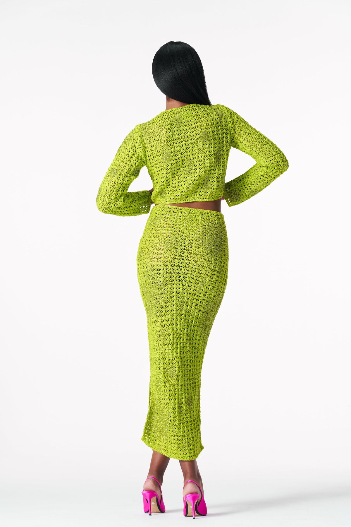 Chartreuse Crochet Skirt