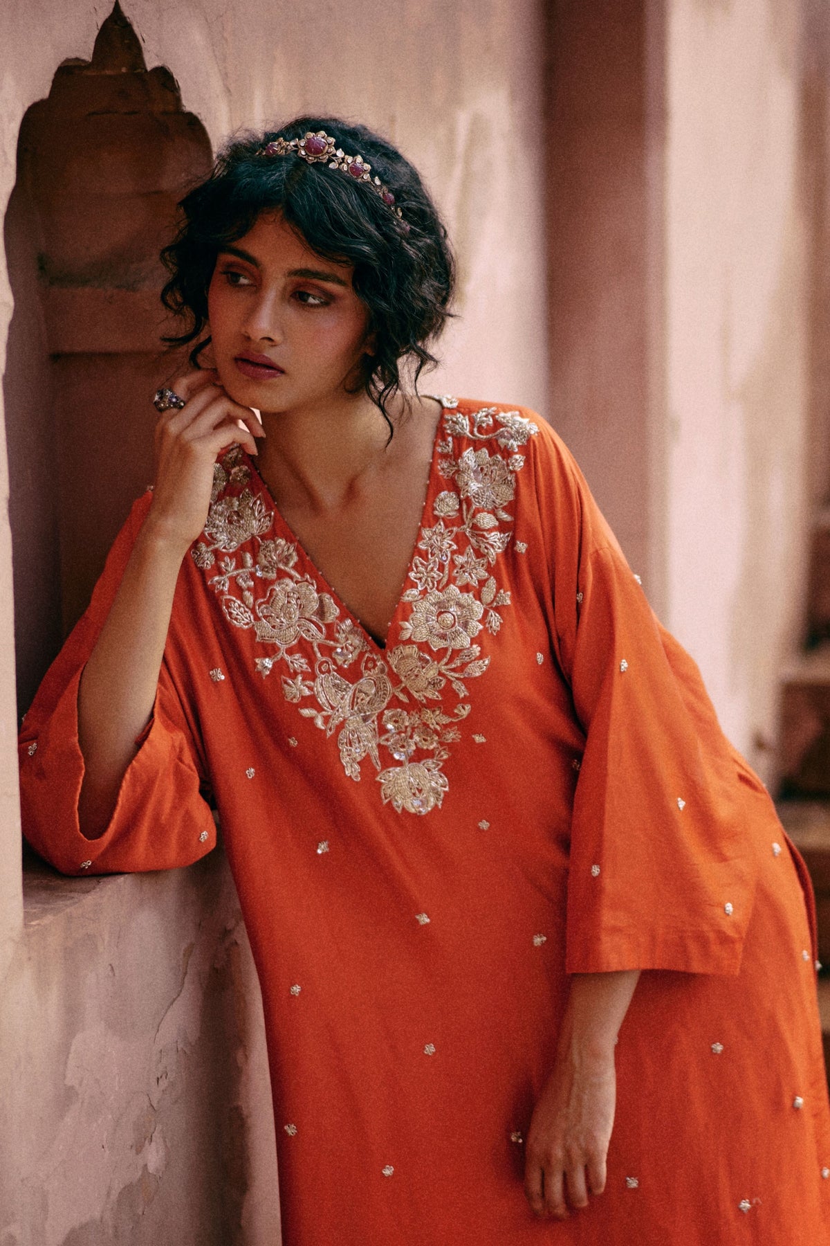 A Burnt Orange Kurta Set