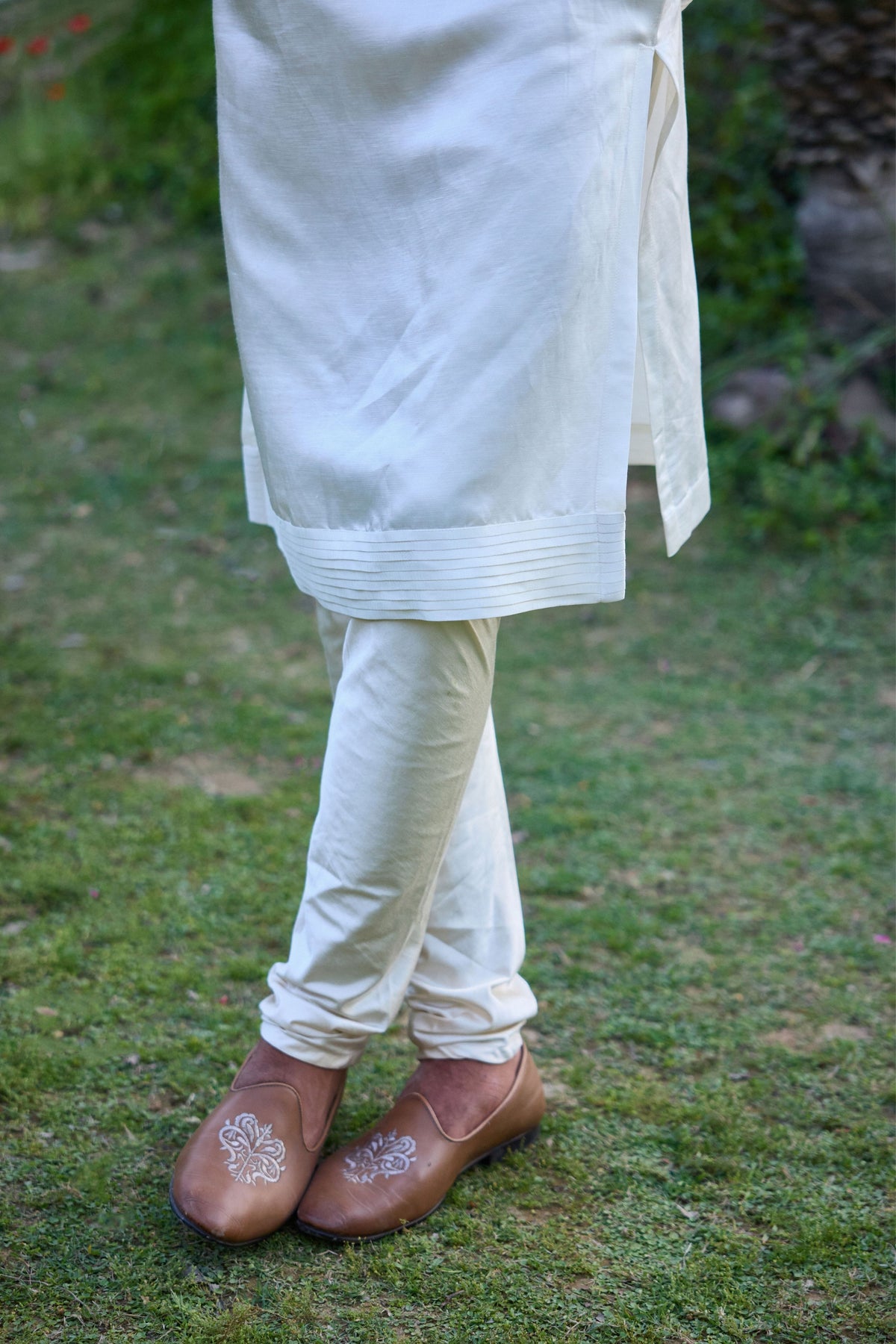 Ivory Pleated Kurta Set