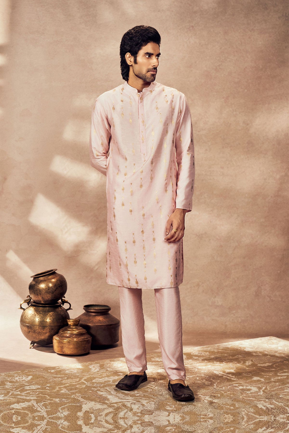 Pink Tribal Pillar Kurta Set