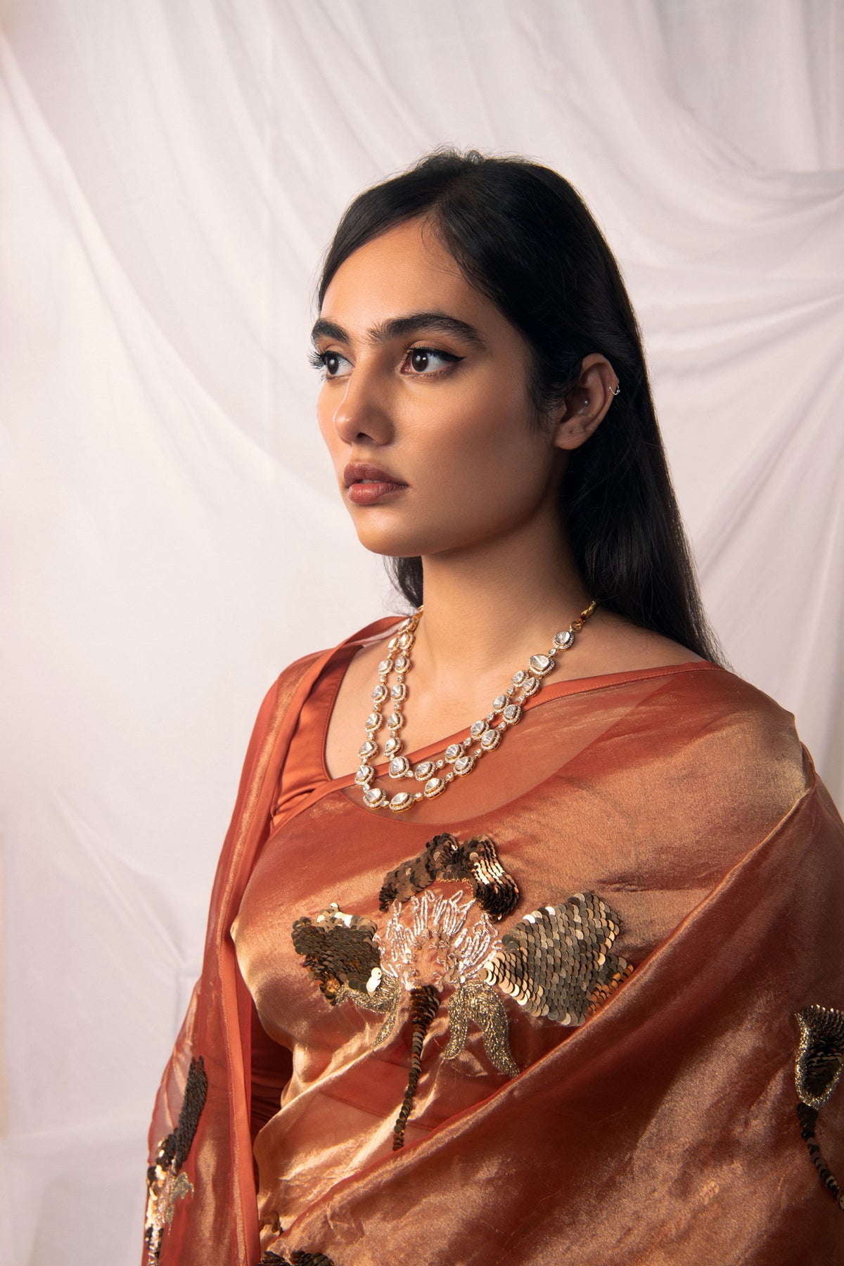 Molten Poppy Saree