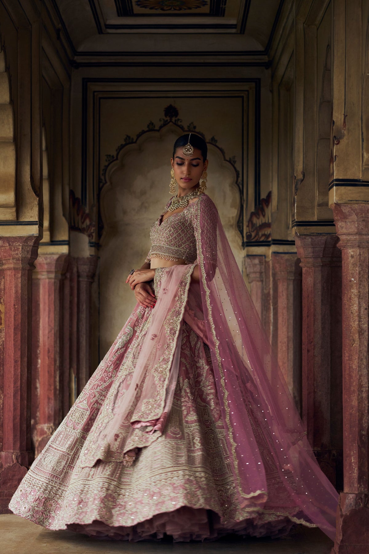 Bush Pink Lehenga Choli Set