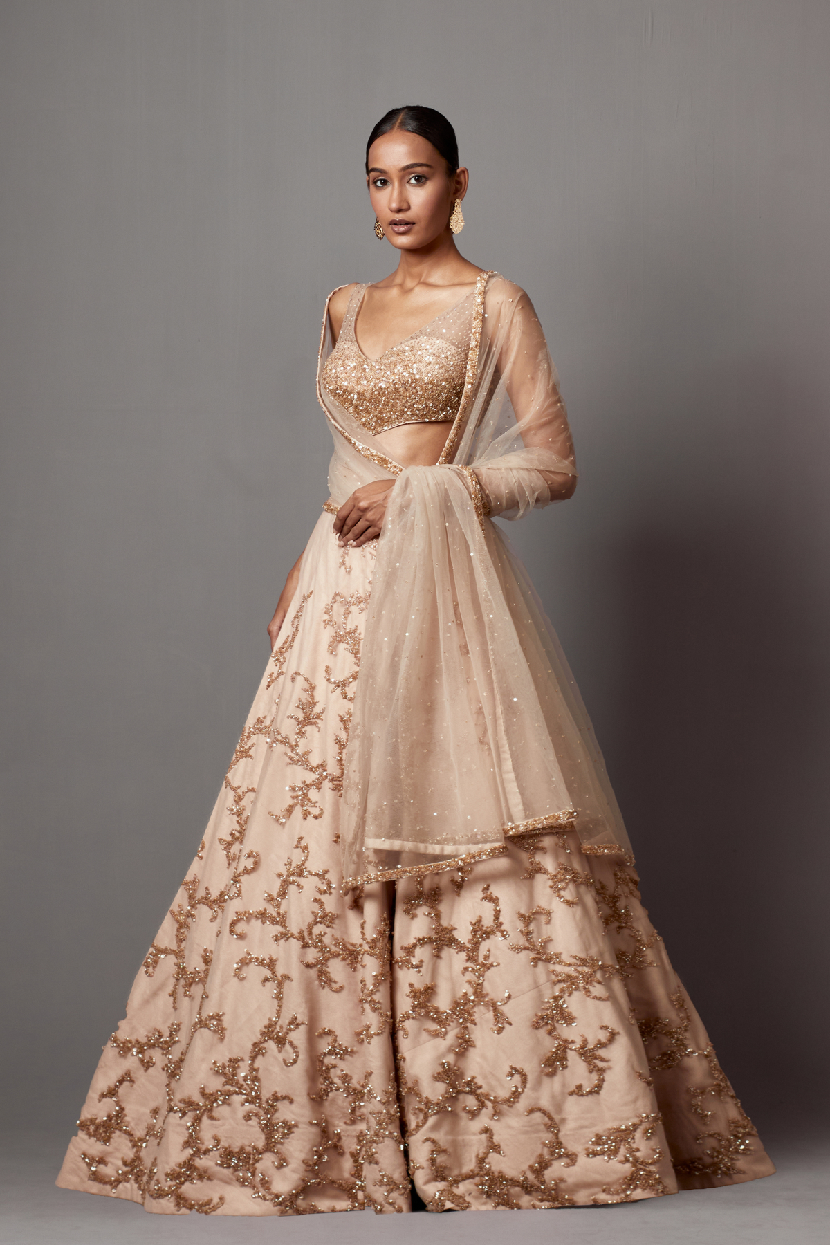 Beige Lehenga Set