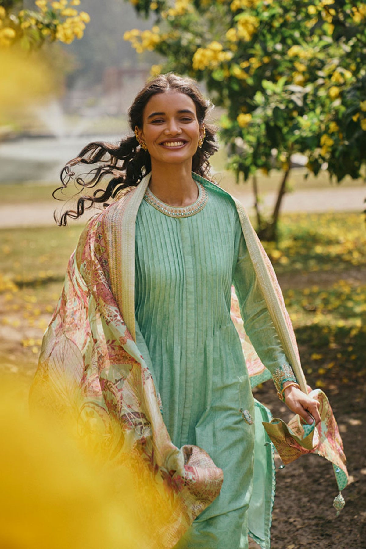 Johi Kurta Set With Dupatta In Green