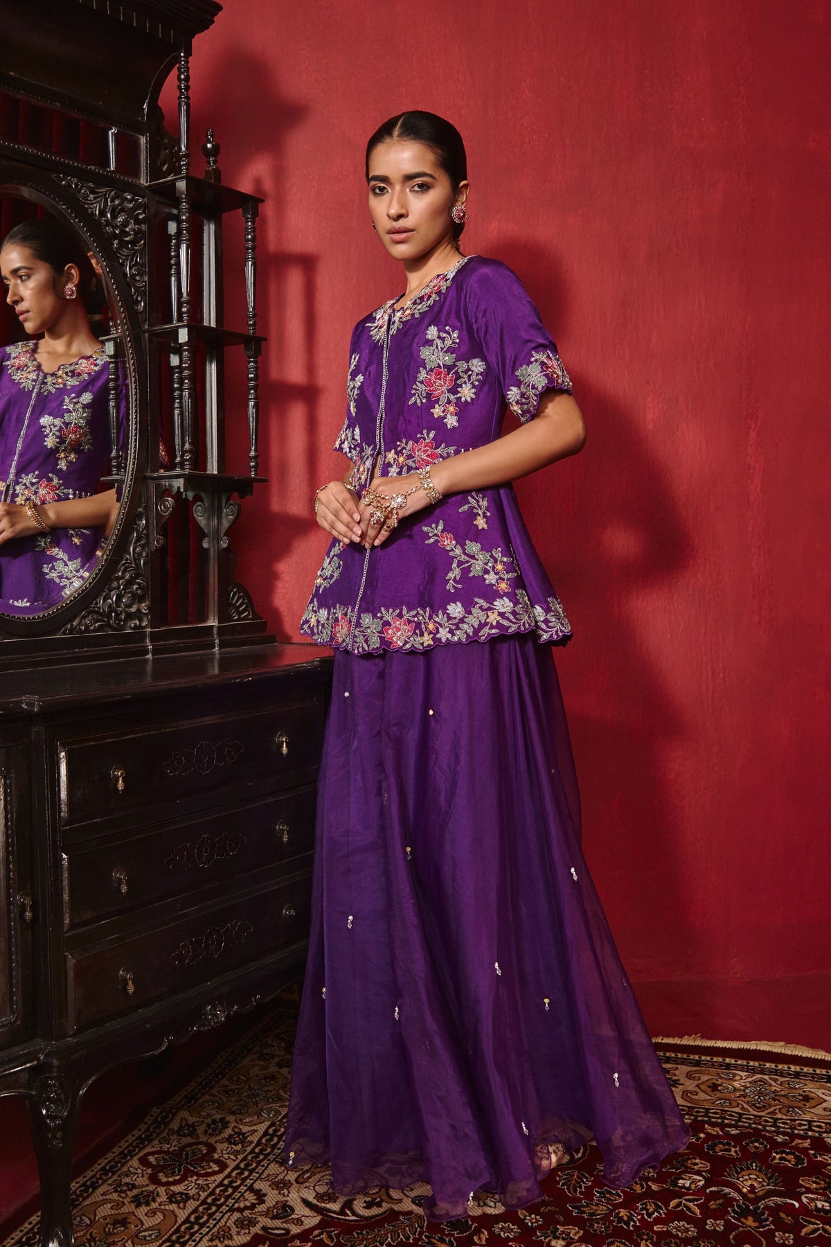 Purple Urvi Jacket Set