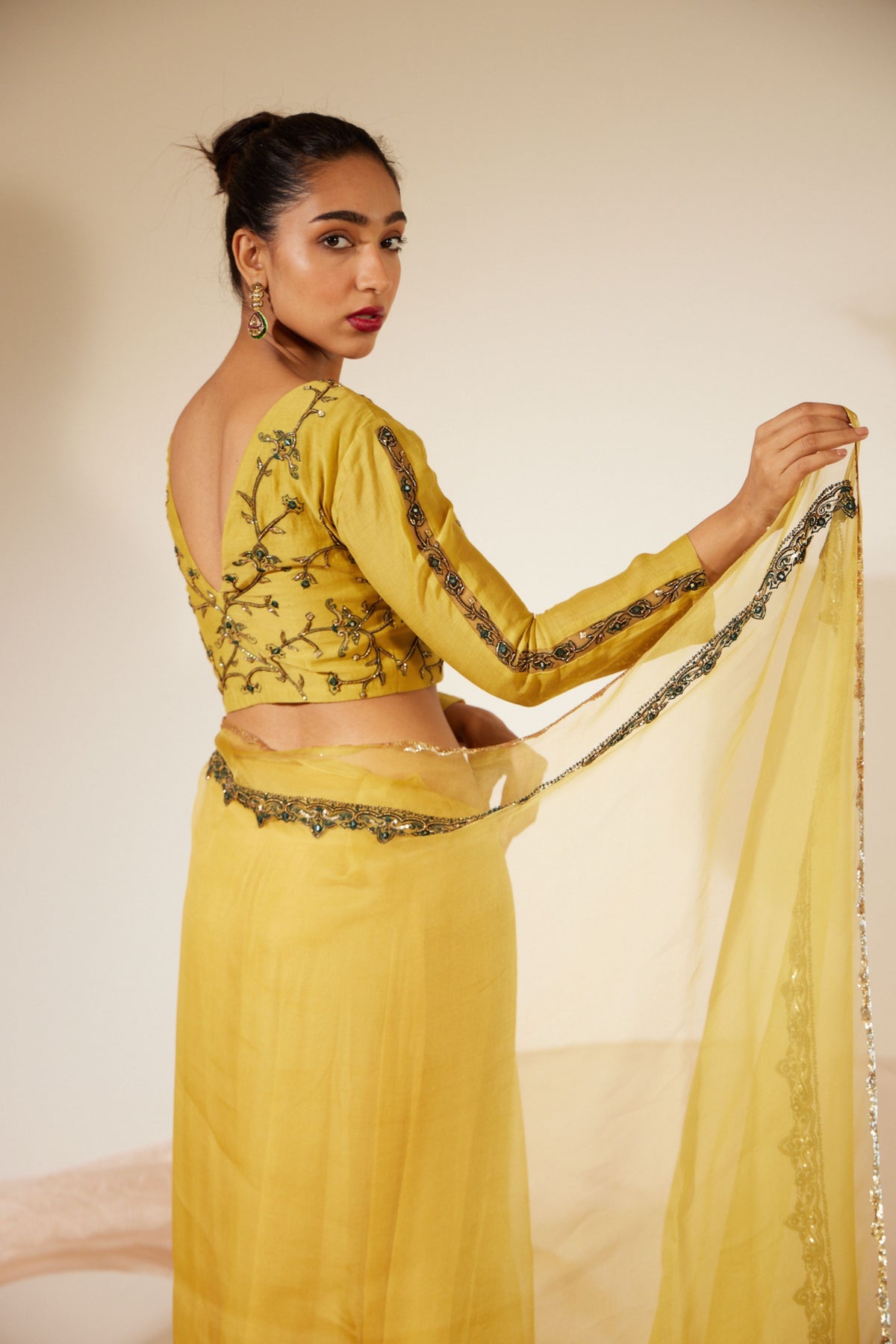 Yellow Abir Saree