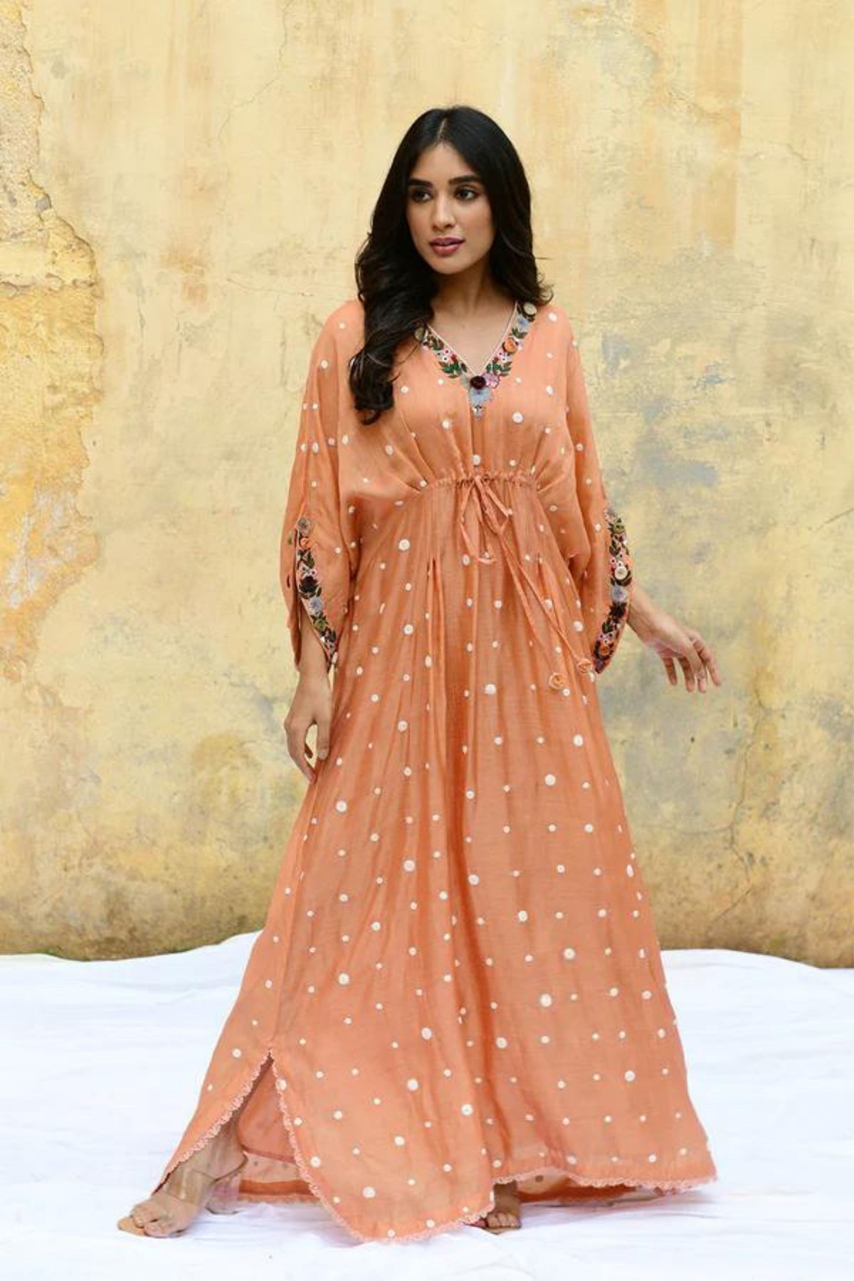 Peach Orchid Long Kaftan