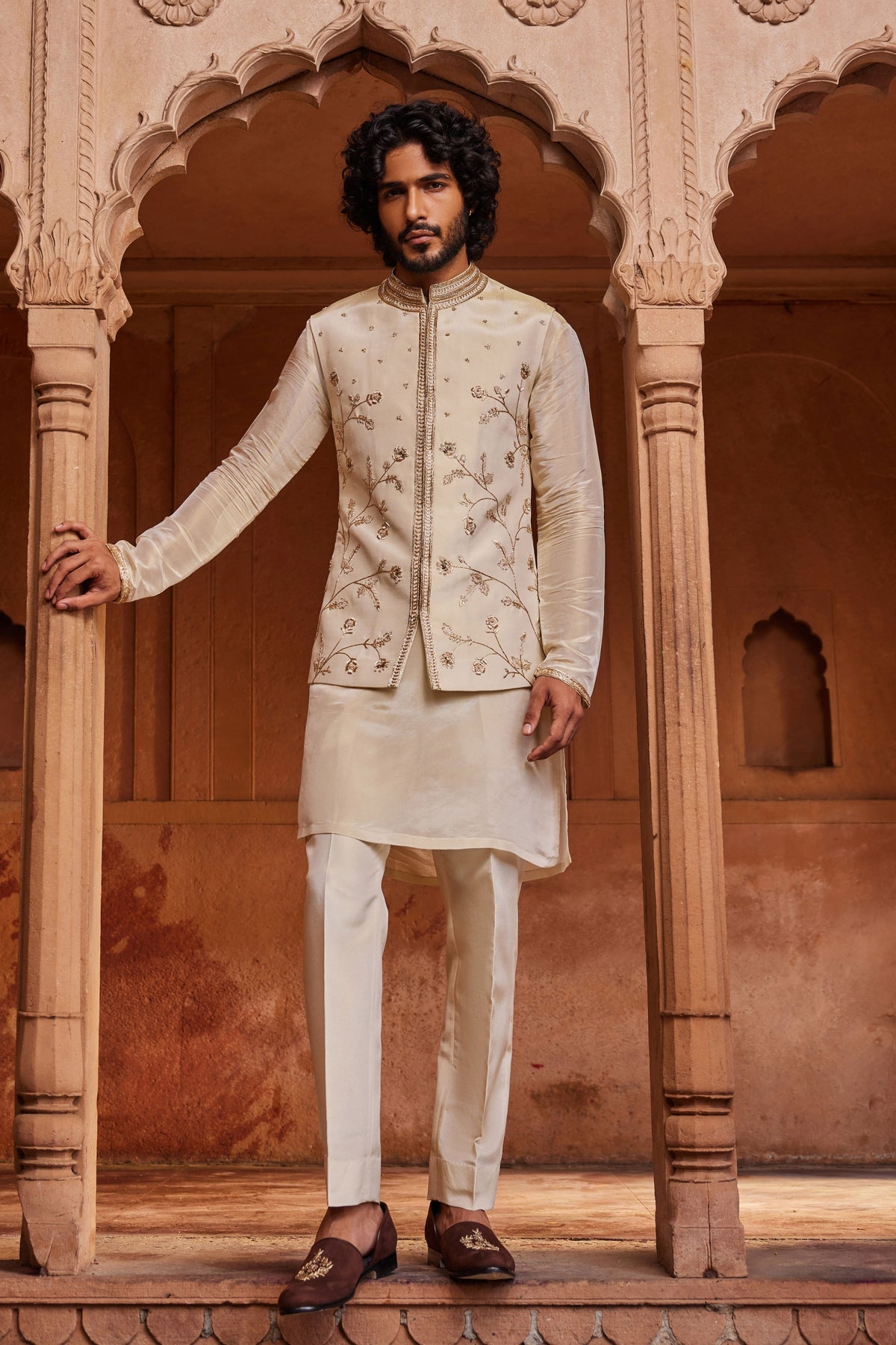 Miraya Silk Nehru Jacket Set