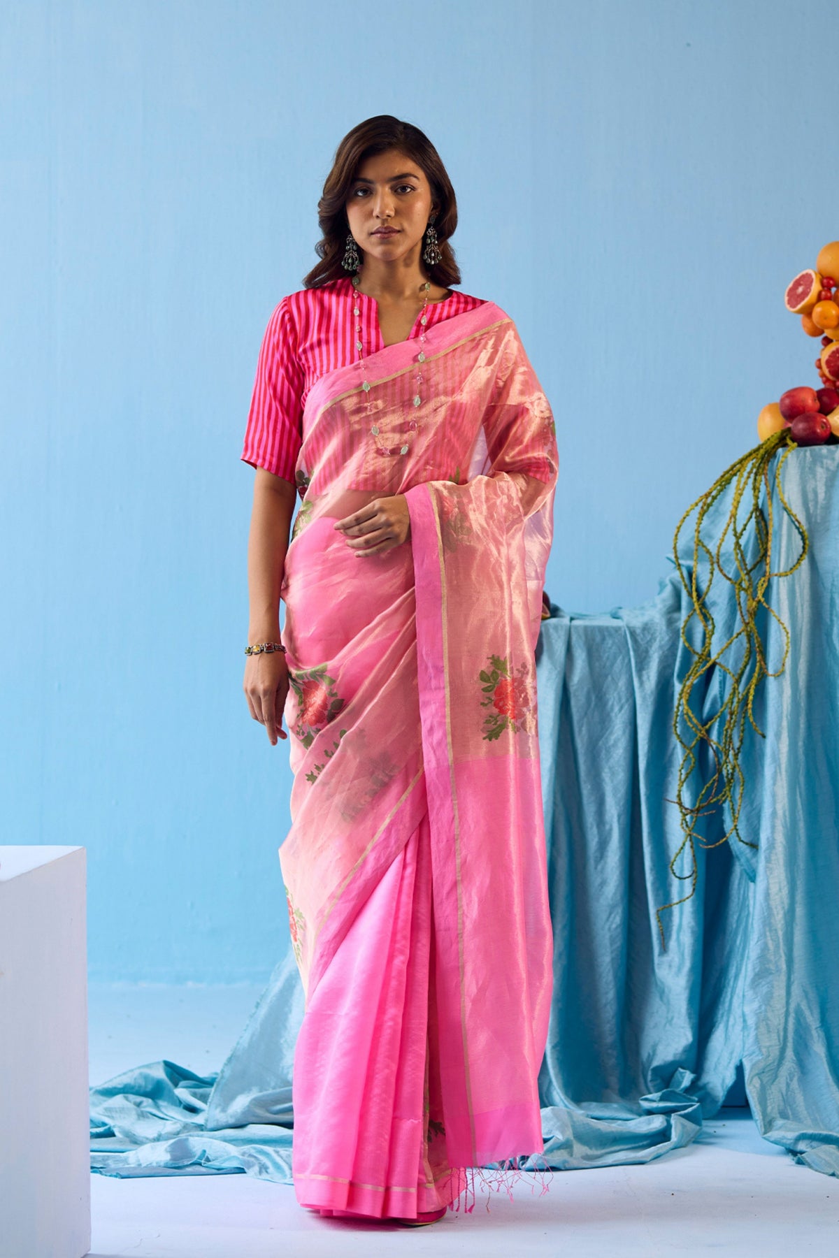 Vivacious Fuchsia Jamdani Saree