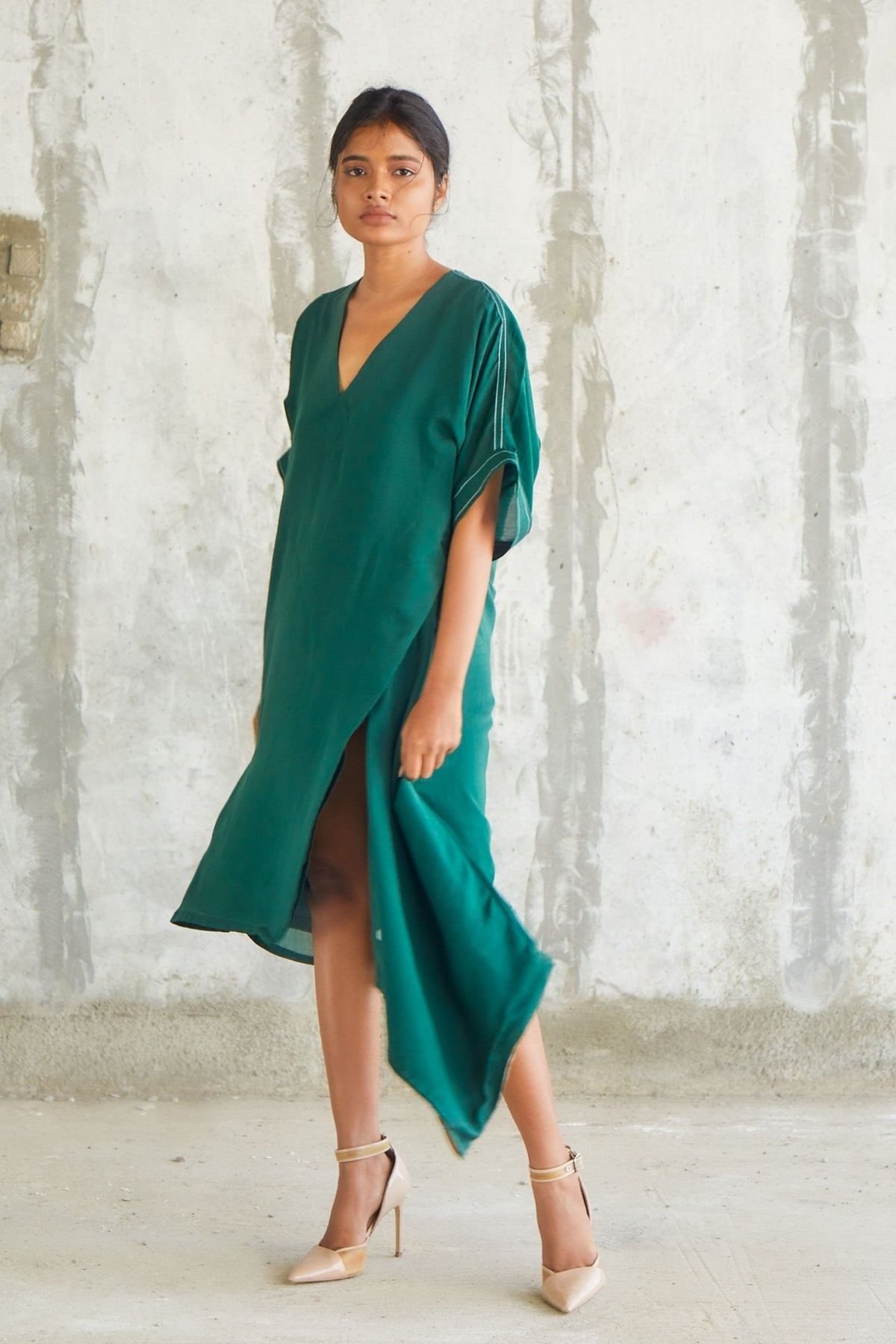 Kerchief Green Dress