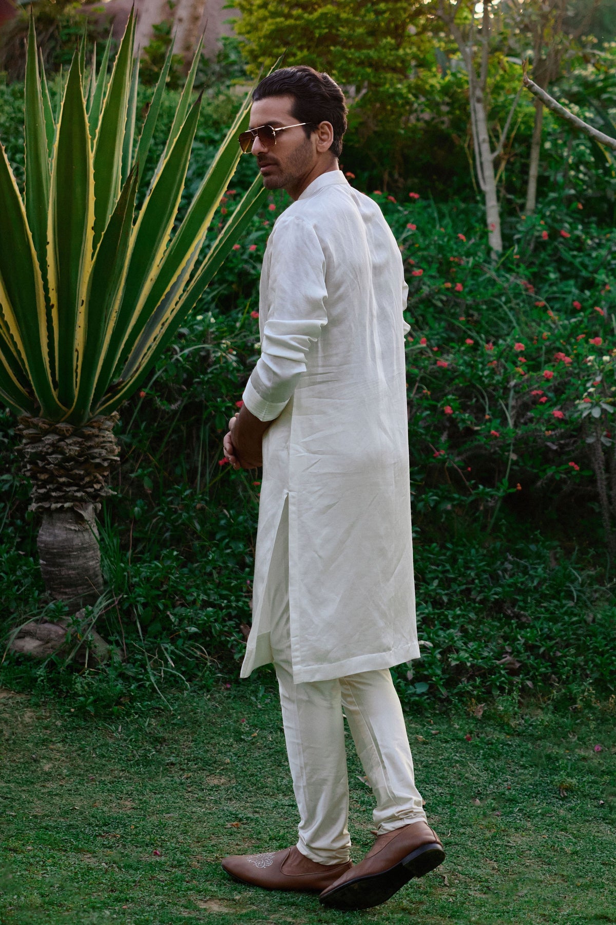 Ivory Pleated Kurta Set