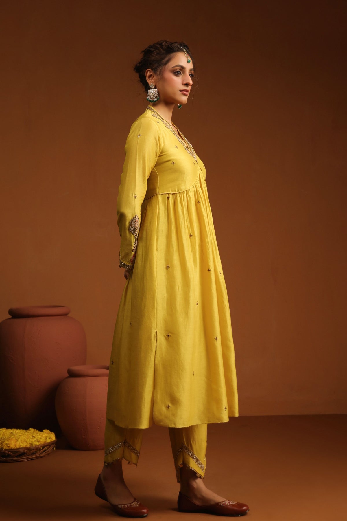 Yellow Chunnat Kurta Set