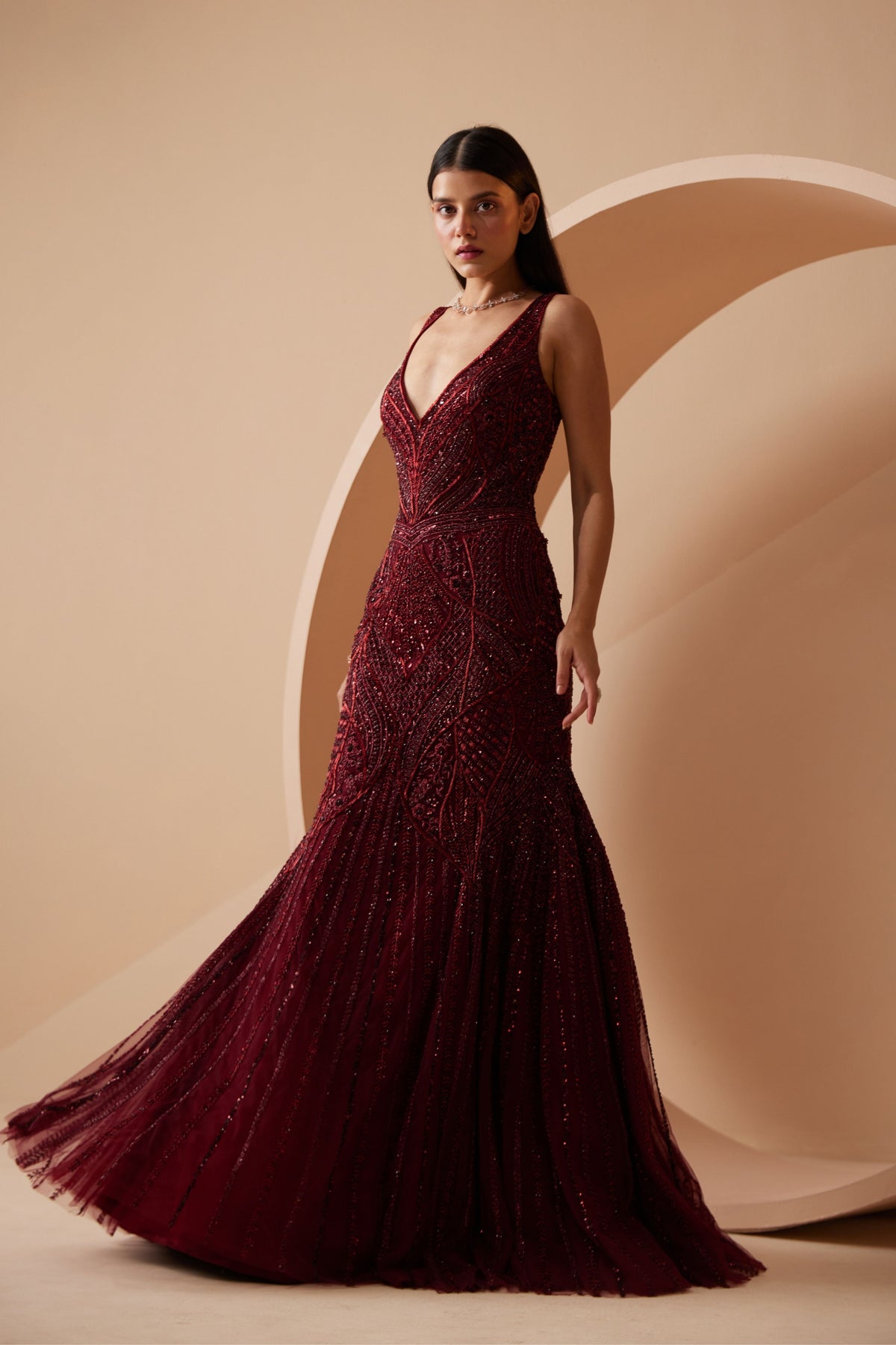 Rebecca Maroon Gown