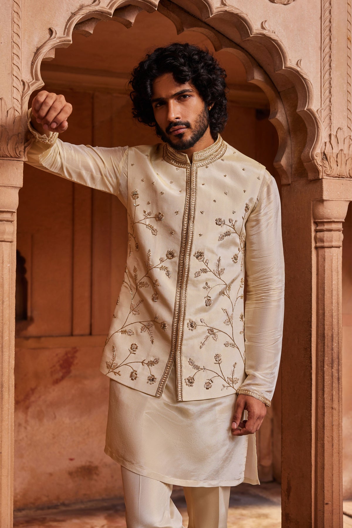 Miraya Silk Nehru Jacket Set