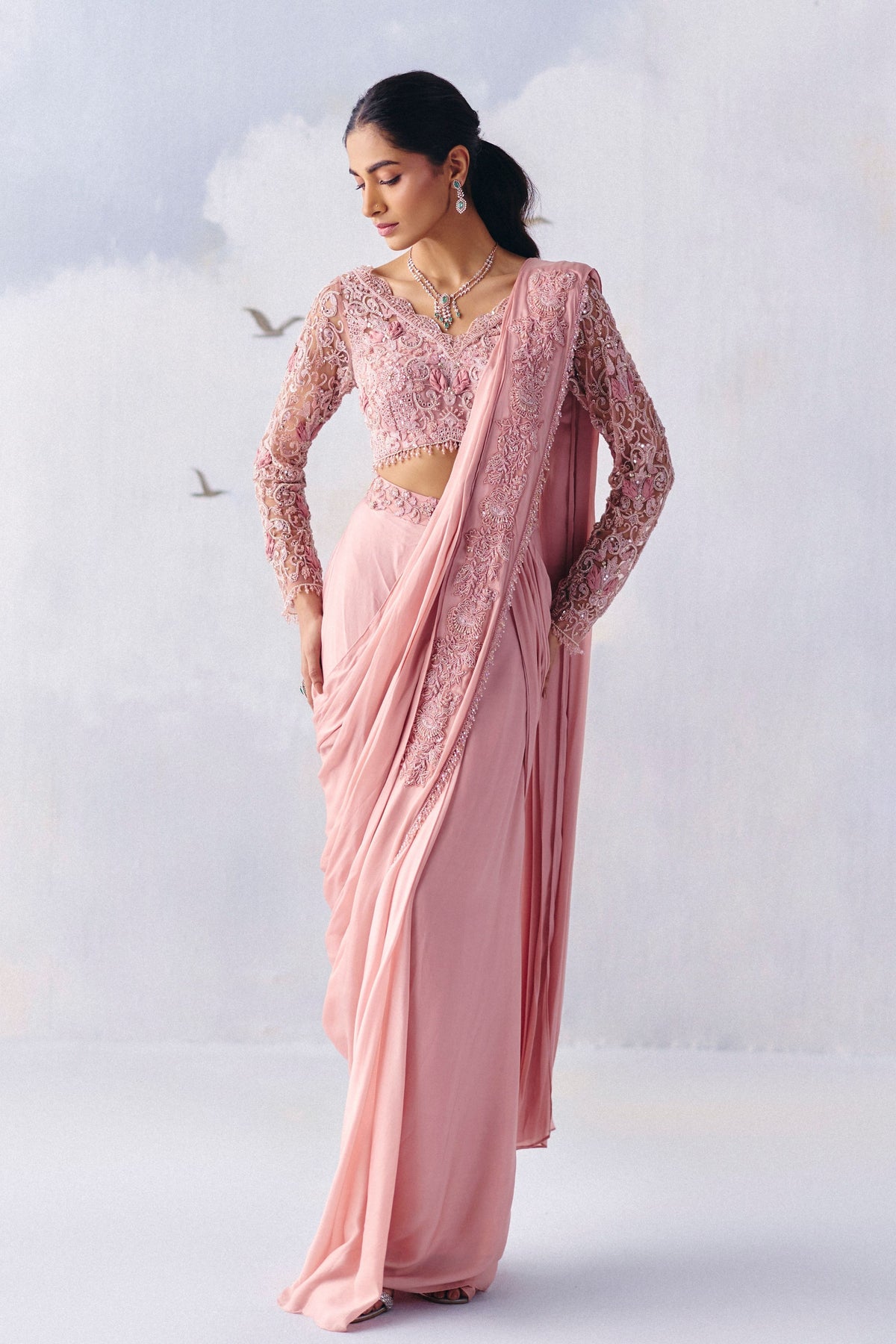 Claire Drape Saree Set