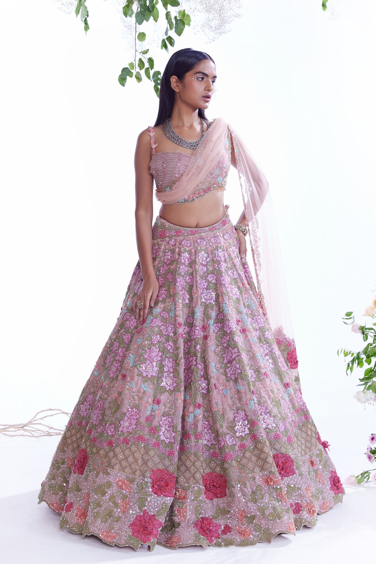 Pink Base Lehenga Set