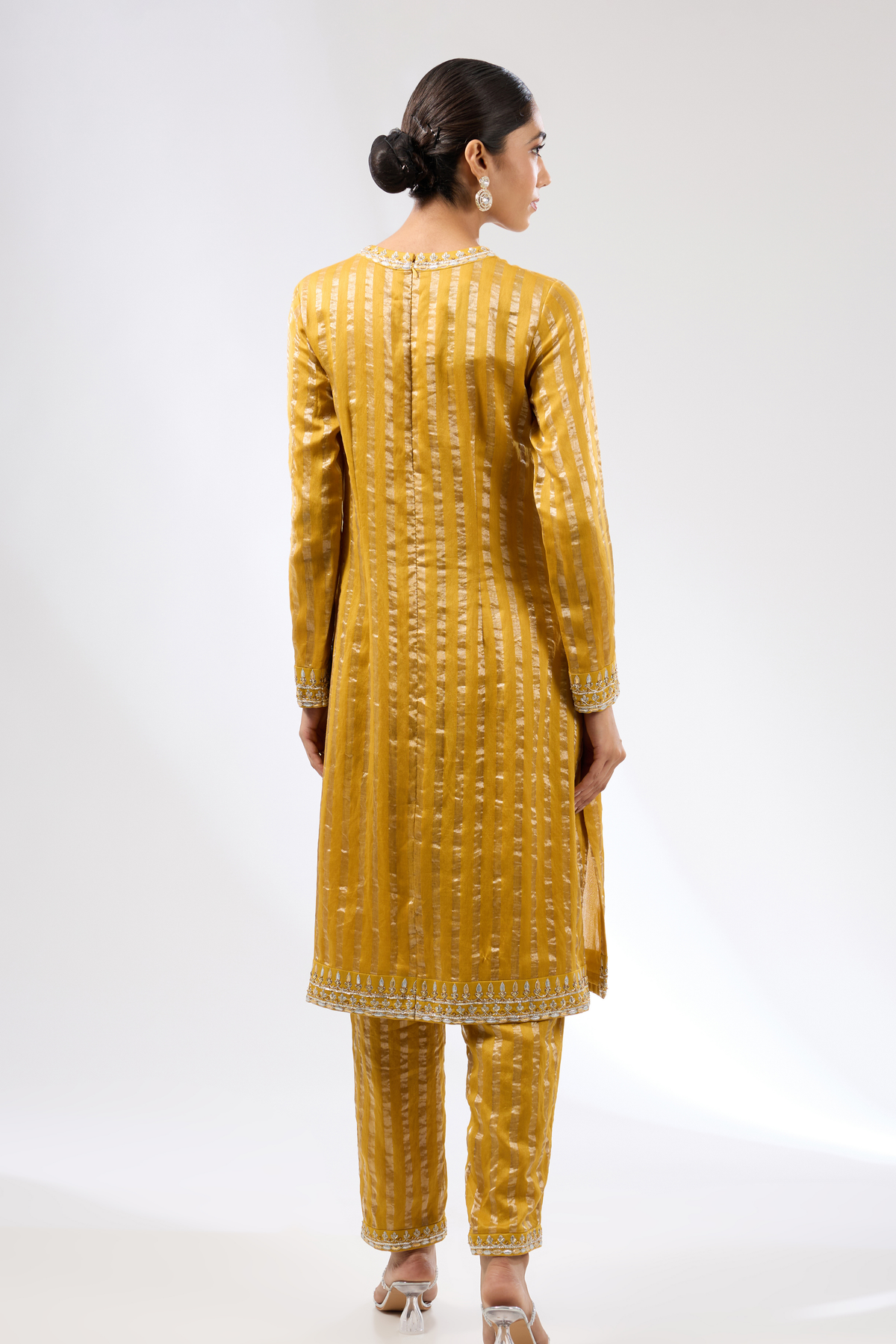 Zari Mustard Kurta Set