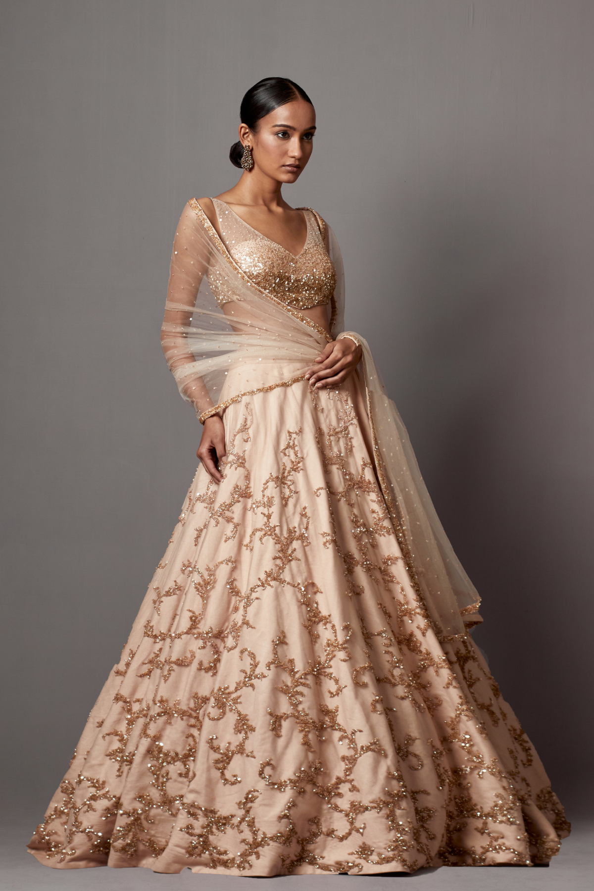 Beige Lehenga Set