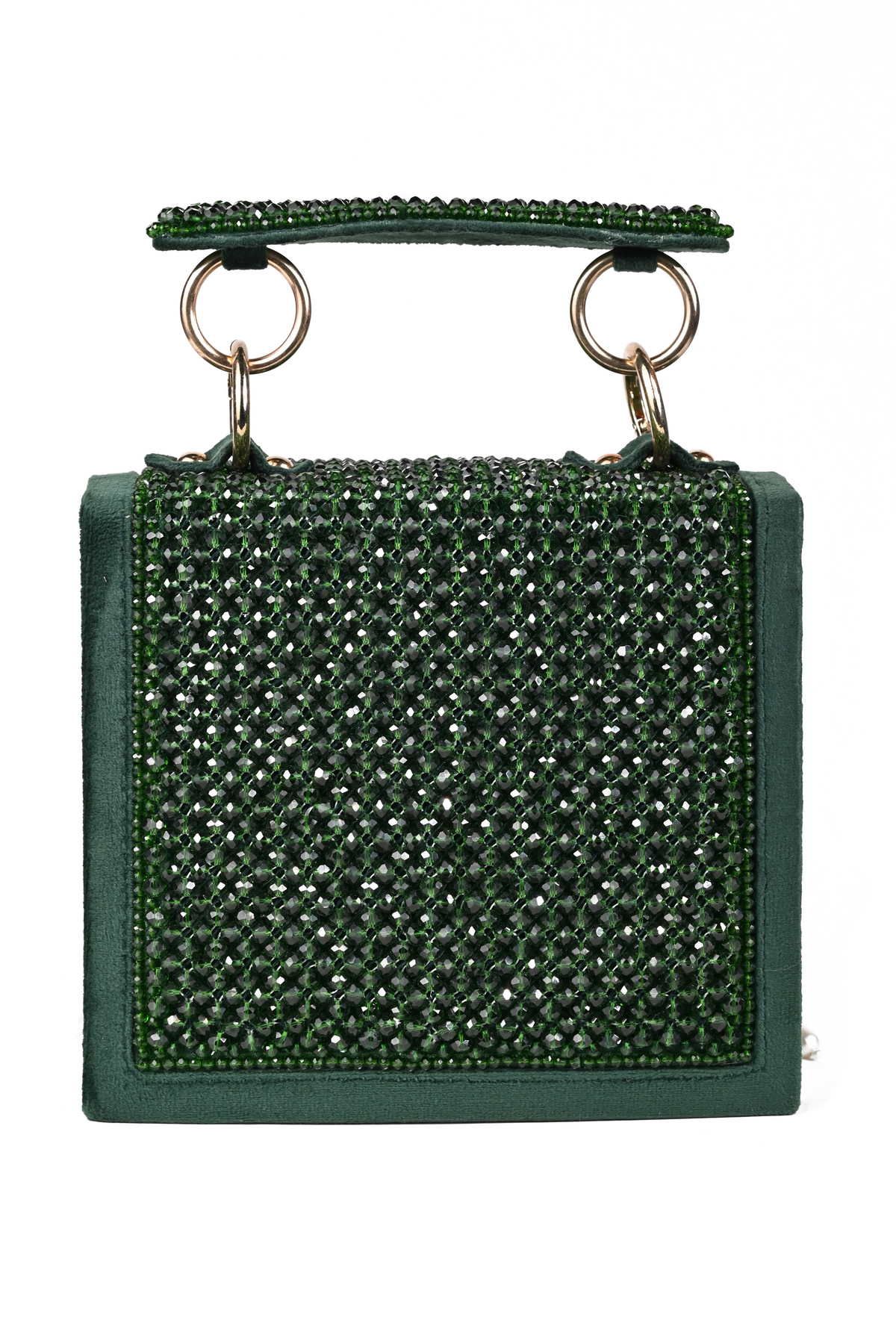 Embellished Box Bag With Pearl Drop