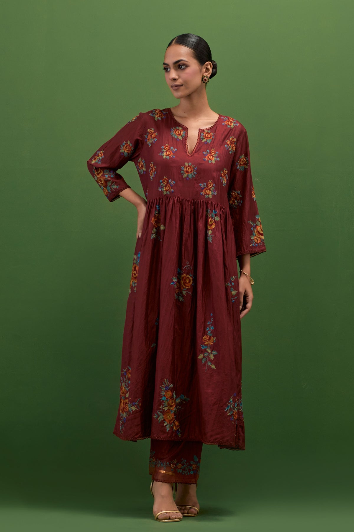 Rosewood Floral Kurta Set