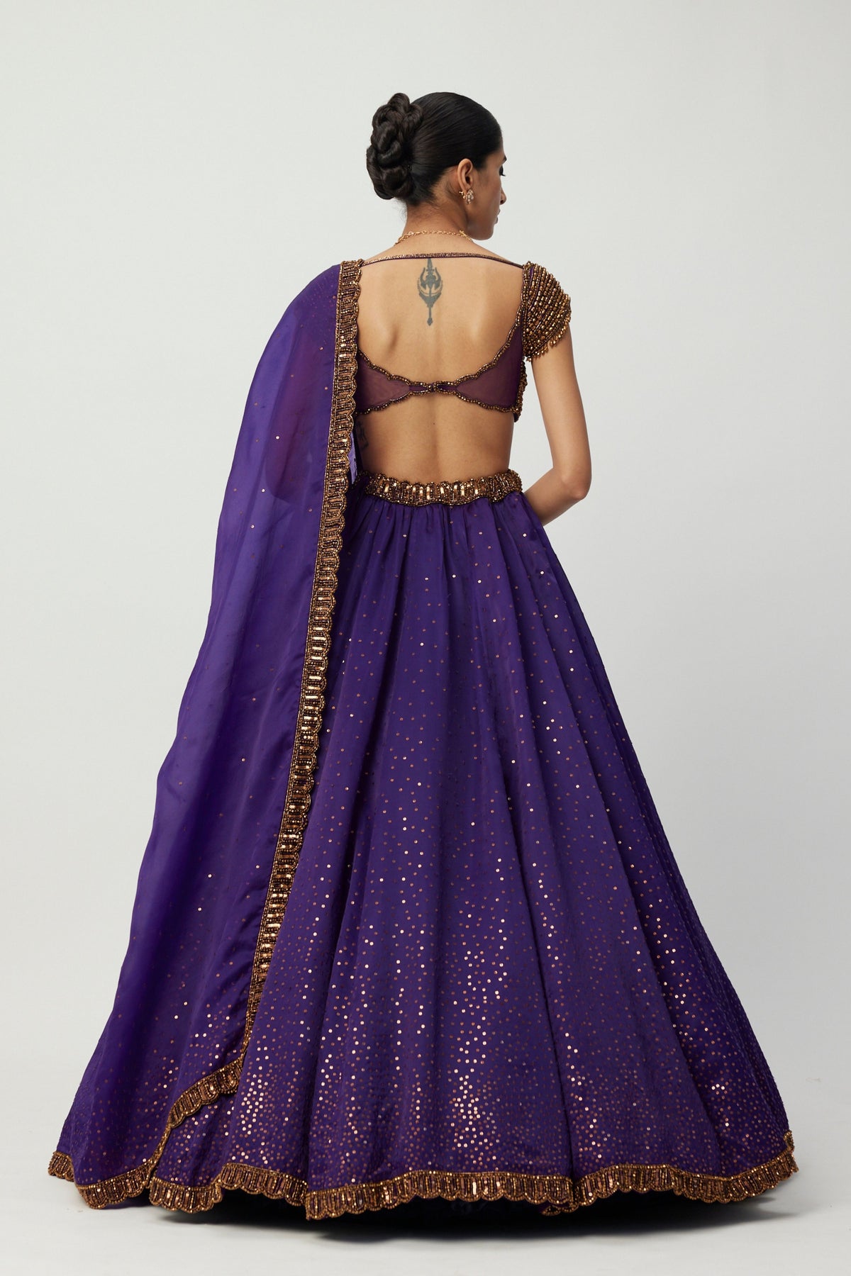 Royalty Purple Scattered Lehenga Set