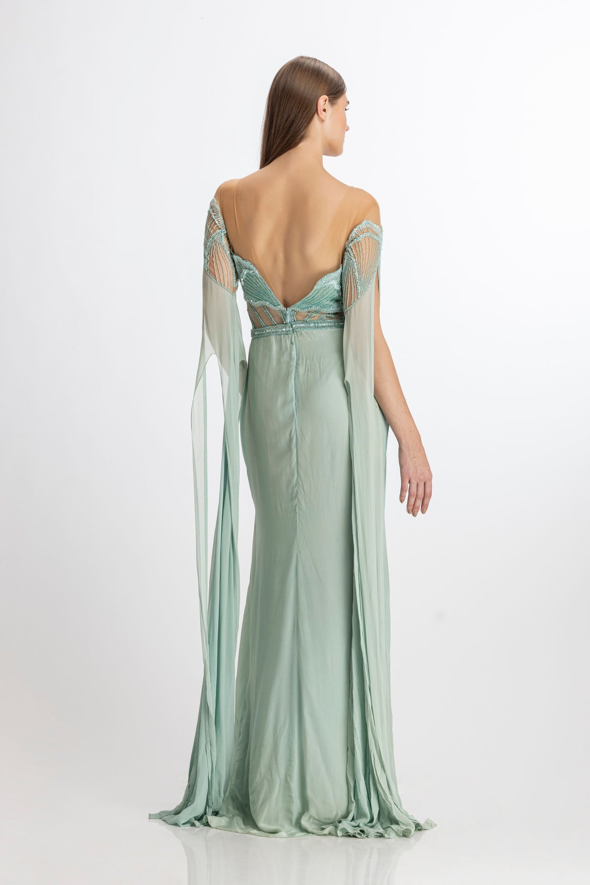 Beach Green Georgette Gown