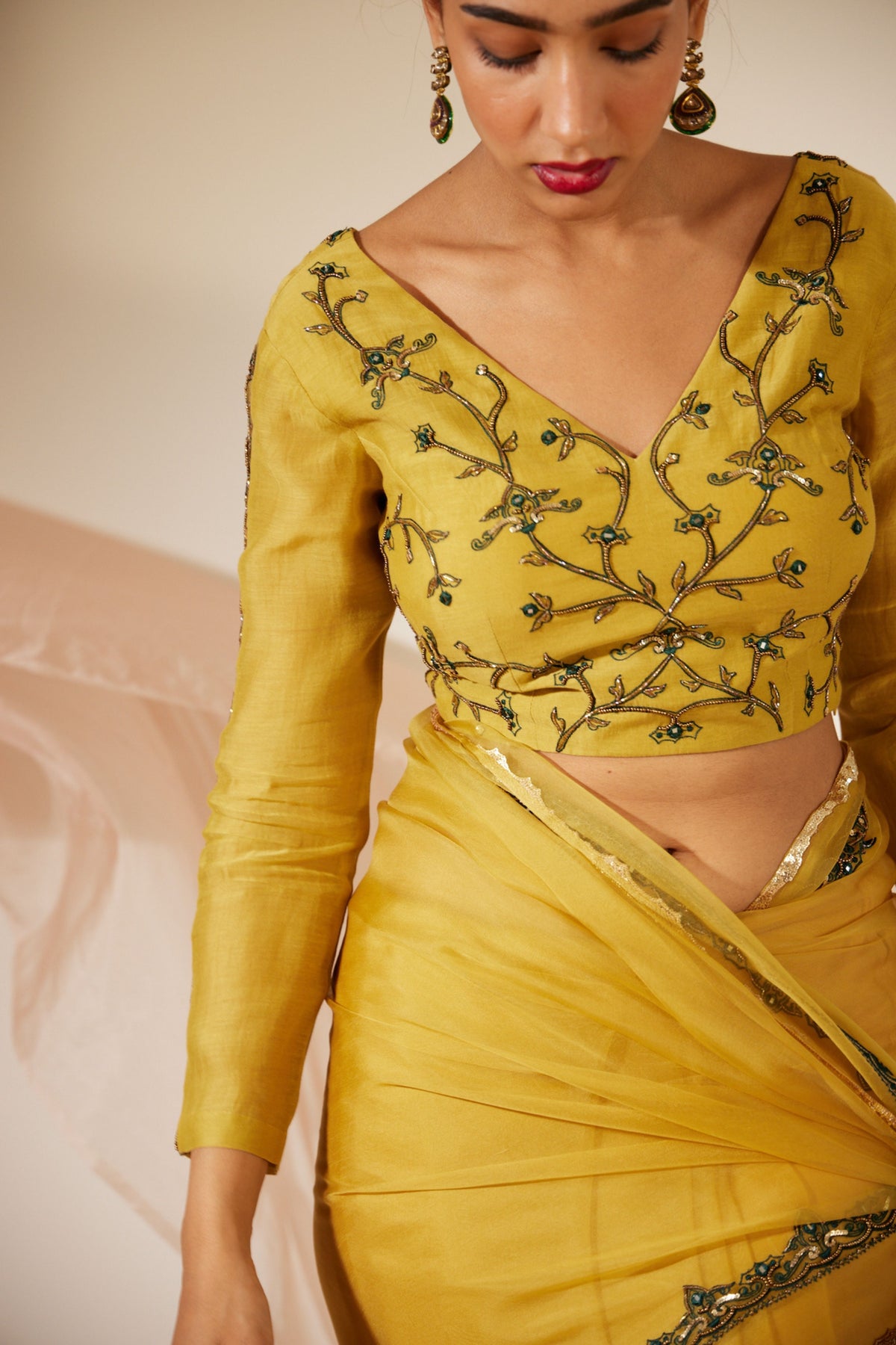 Yellow Abir Saree