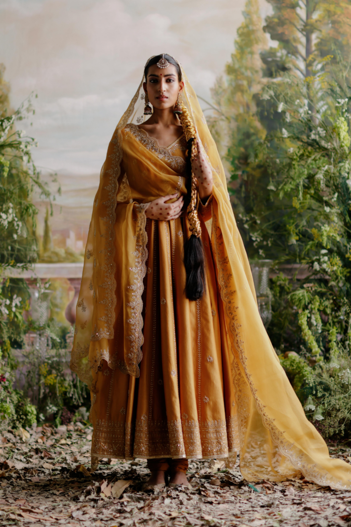 Tuscany Mustard Anarkali Set