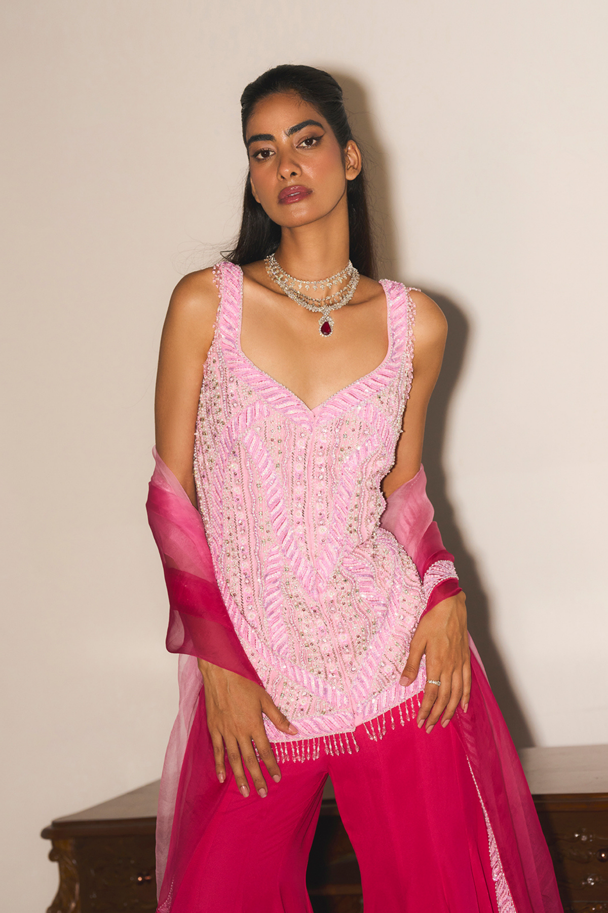 Petal Pink Sharara Set