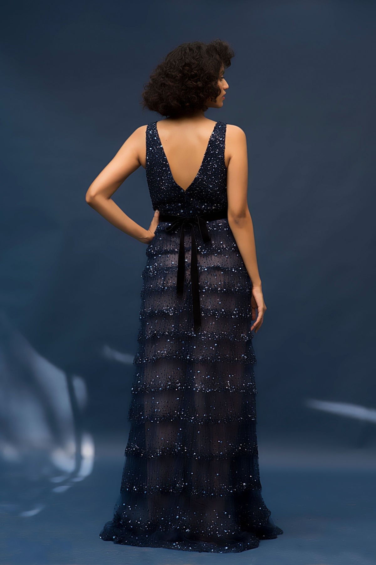 Navy Daisy Gown