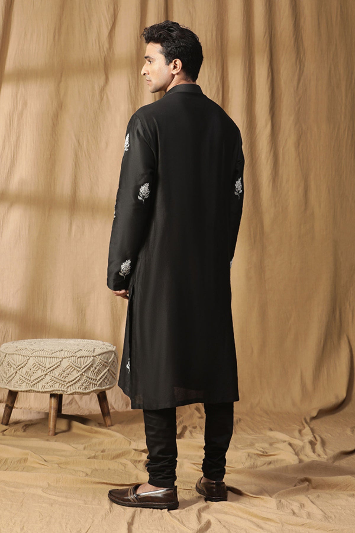 Black Parijaat Kurta Set